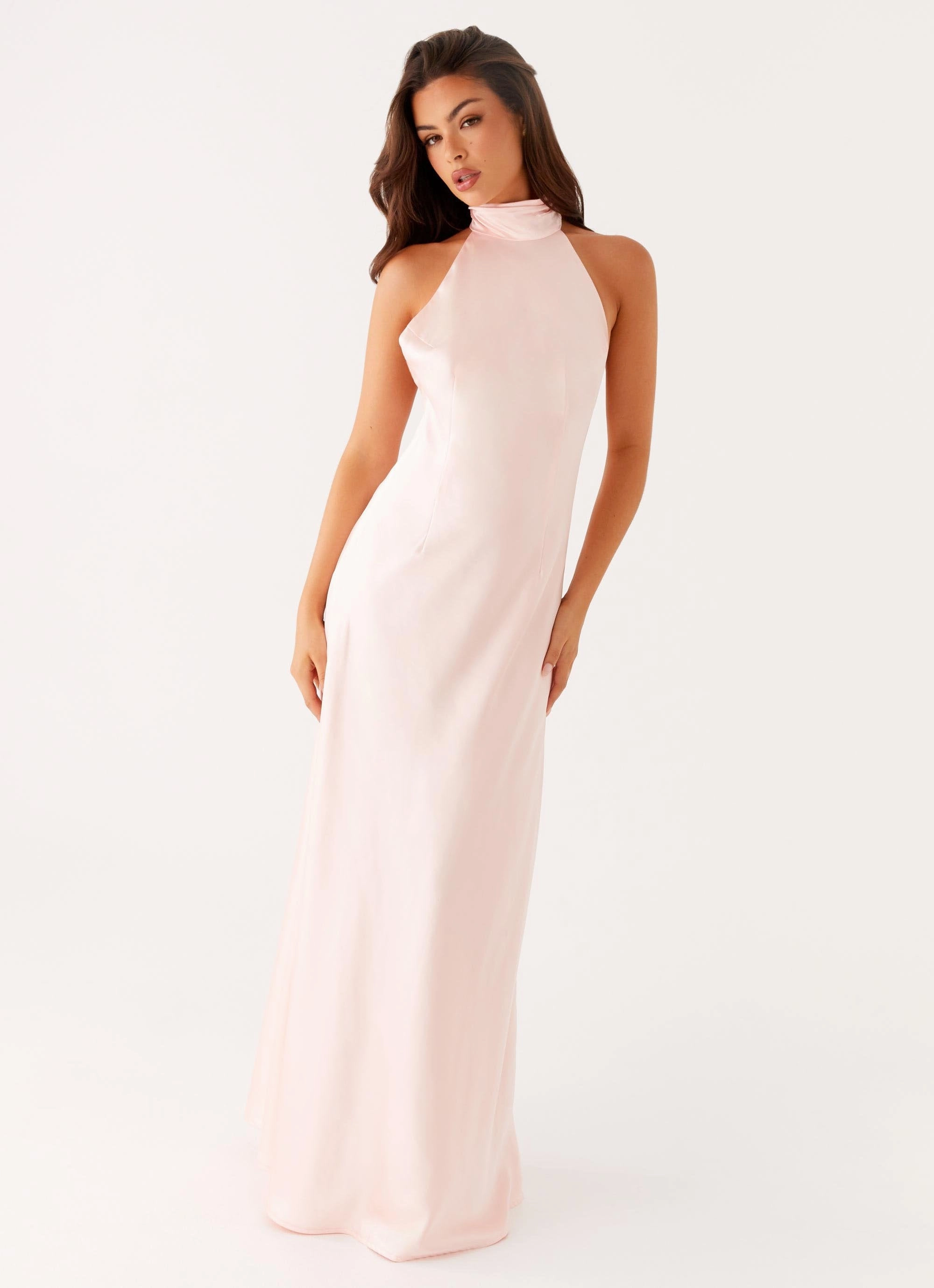 Siani Backless Maxi Dress - Pink skin friendly BreathableLining