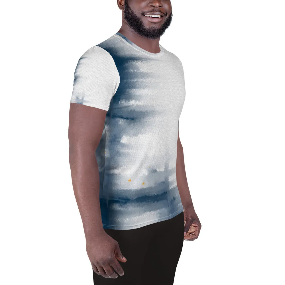 Side Tie-Dye All-Over Print Men's Athletic T-shirt designed by Robert Bowen