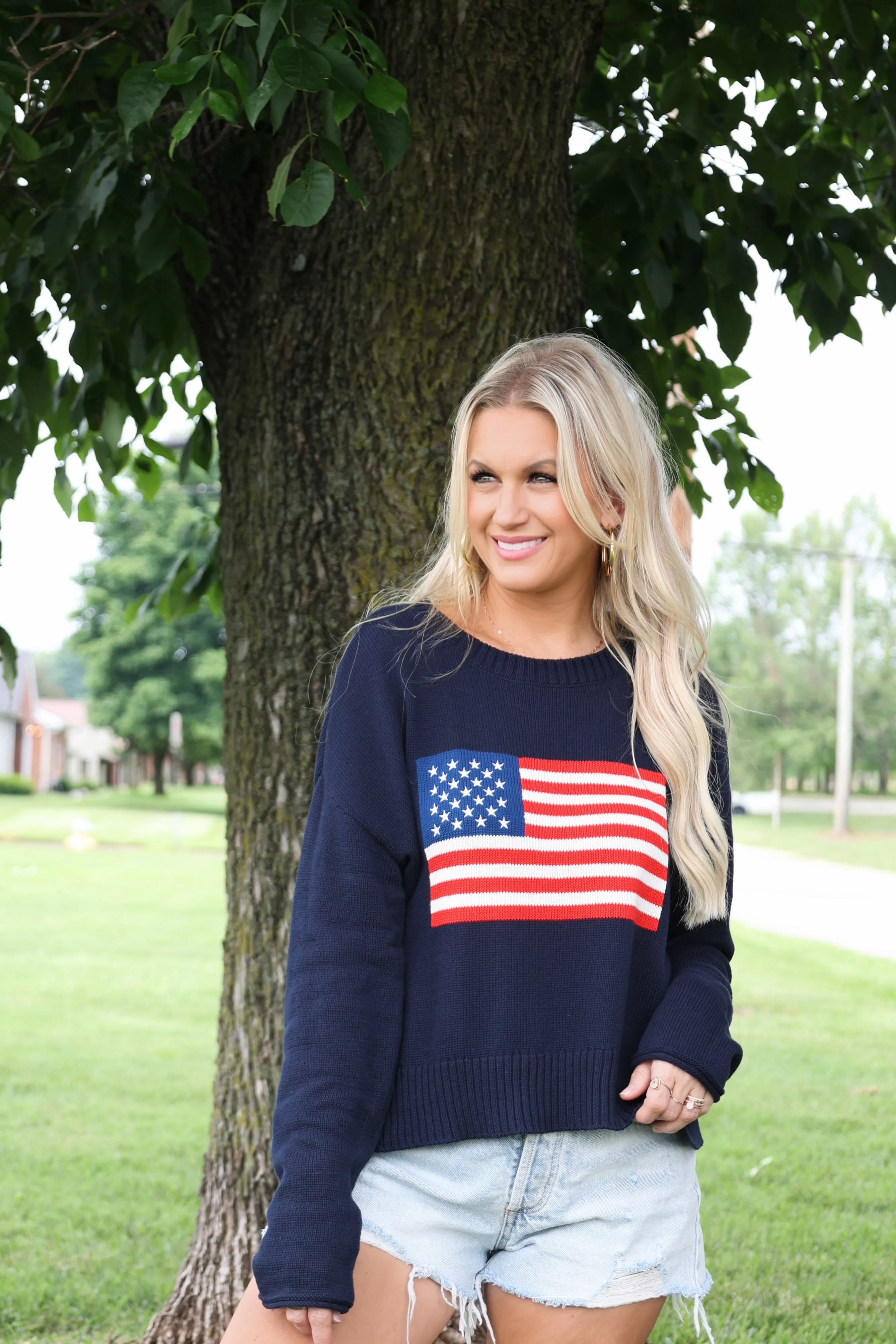 Wrinkle resistant fabric Sienna Patriot Sweater