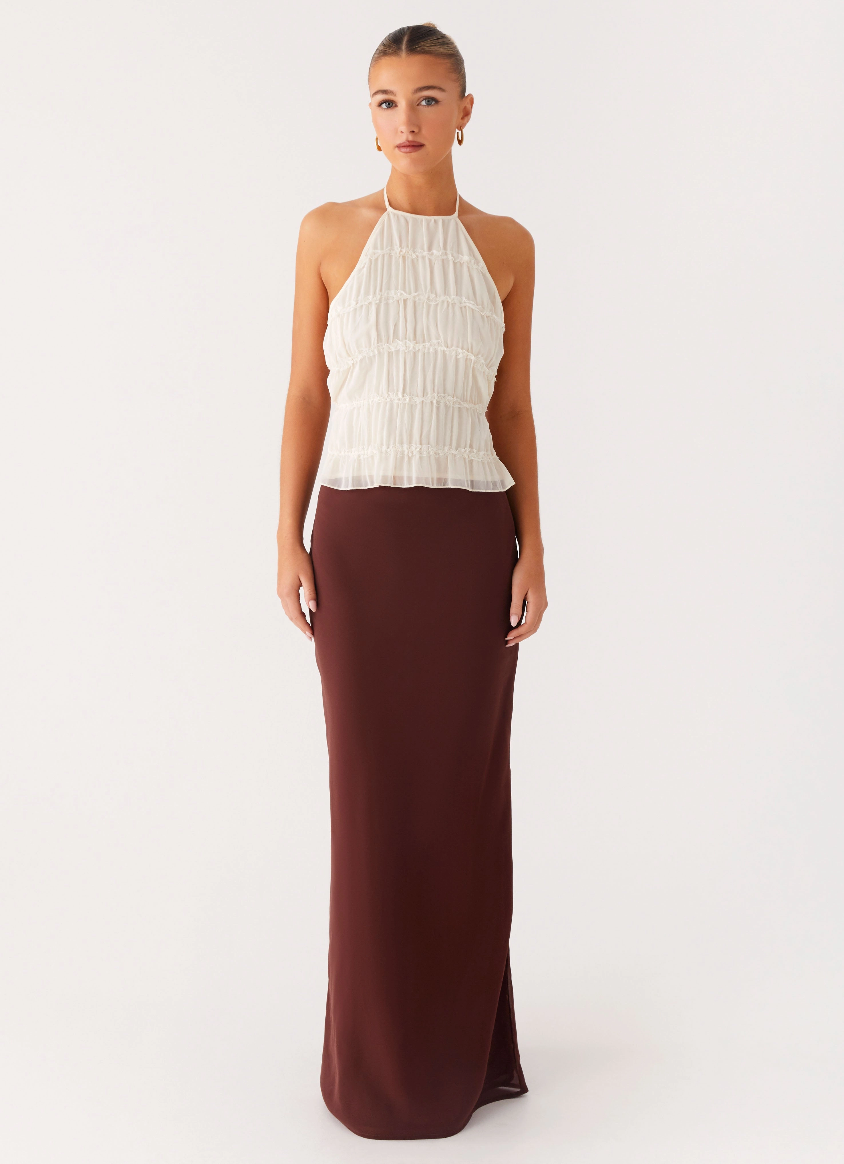 Shape Flex Sienna Sunset Maxi Skirt - Chocolate