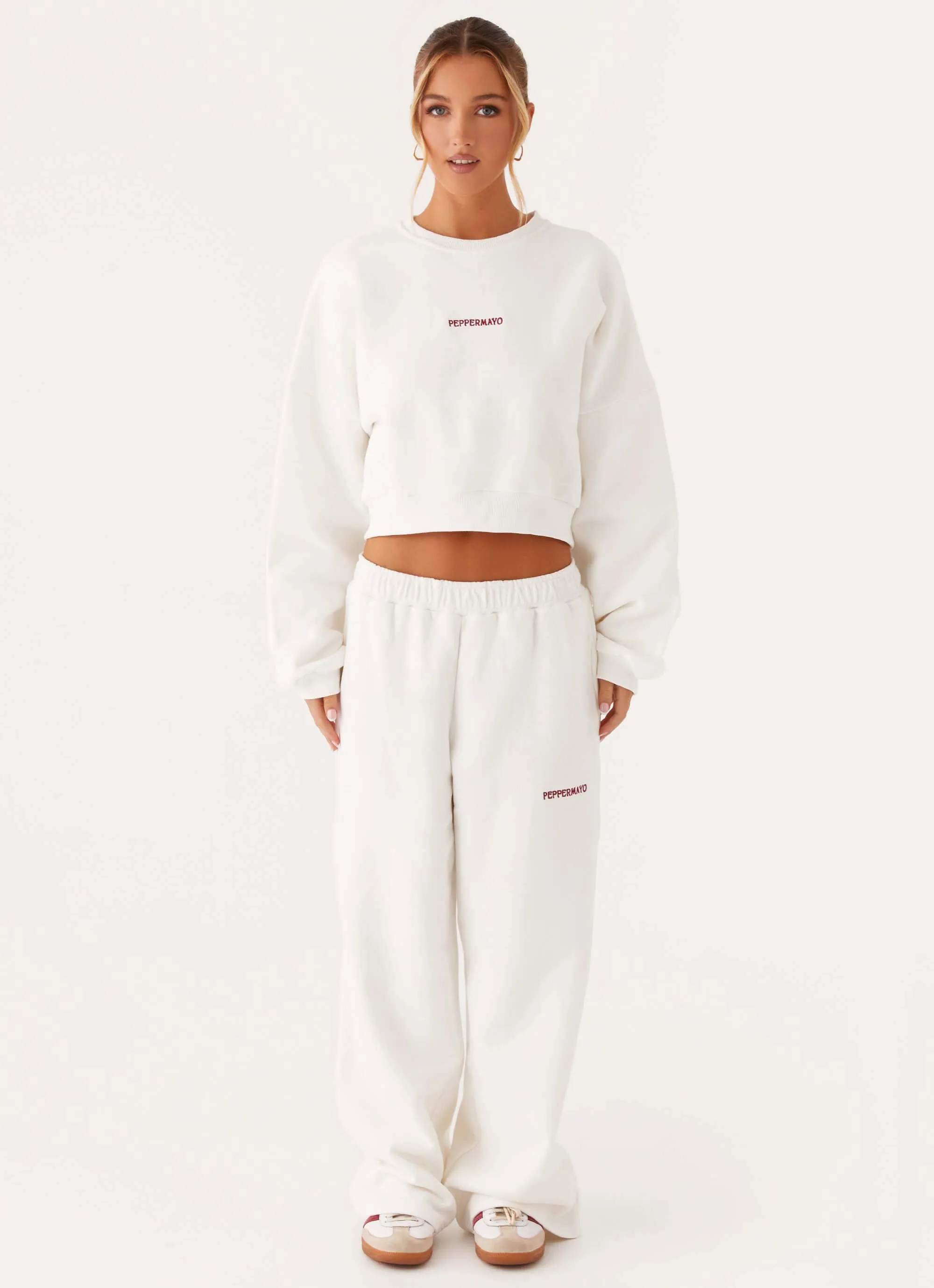Signature Cropped Sweatshirt - Ivory Relaxed Silhouette