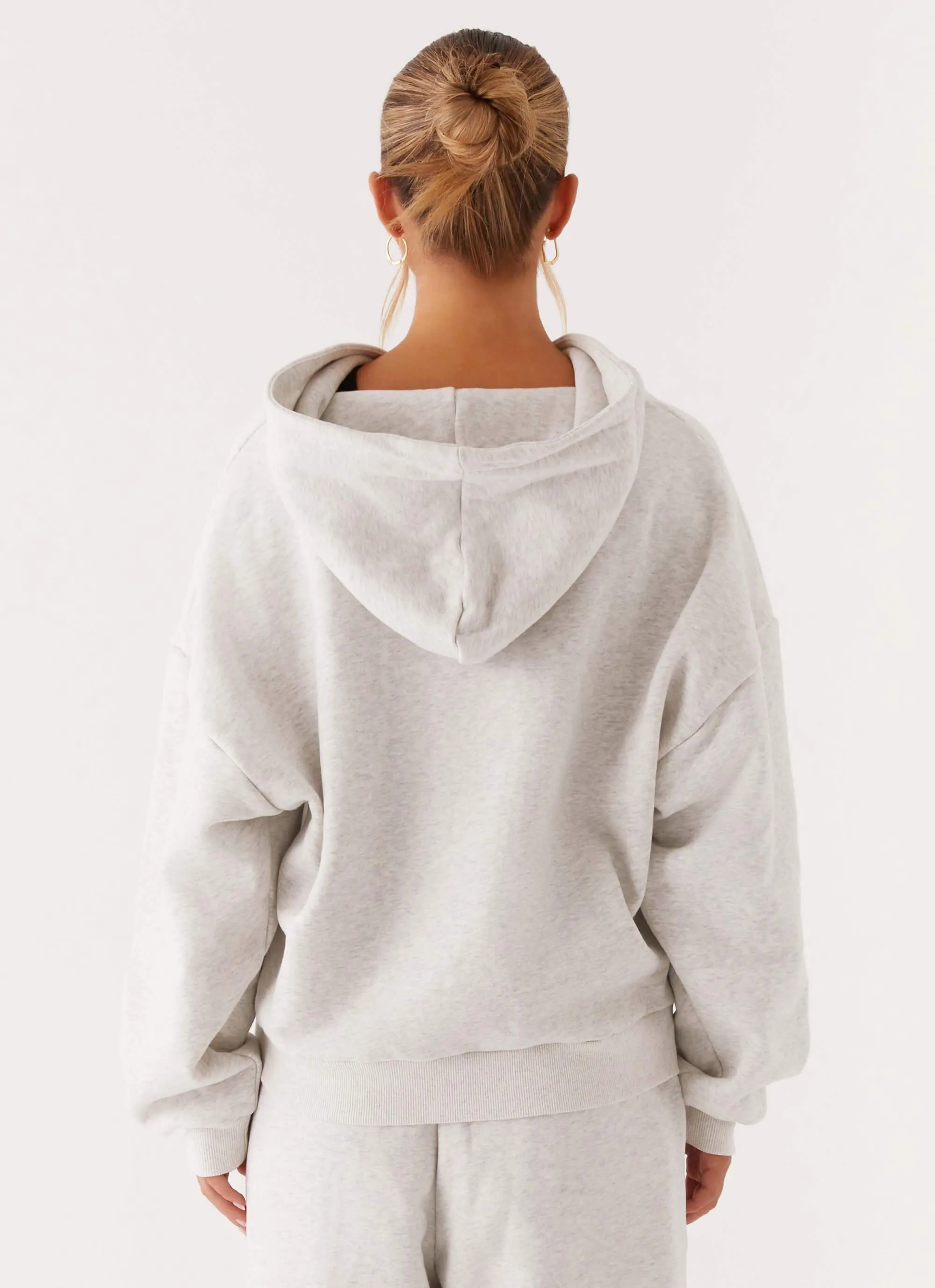 TailoredCut Tagless Neckline Design Signature Double Zip Up Hoodie - Grey