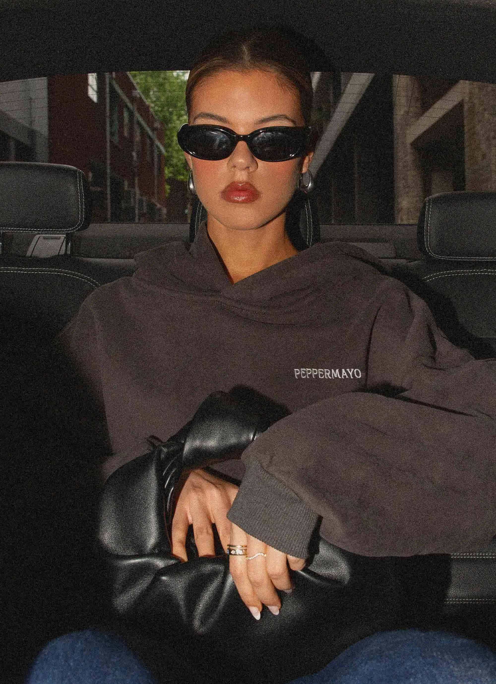 Signature Oversized Hoodie - Charcoal Adjustable Hem Toggles