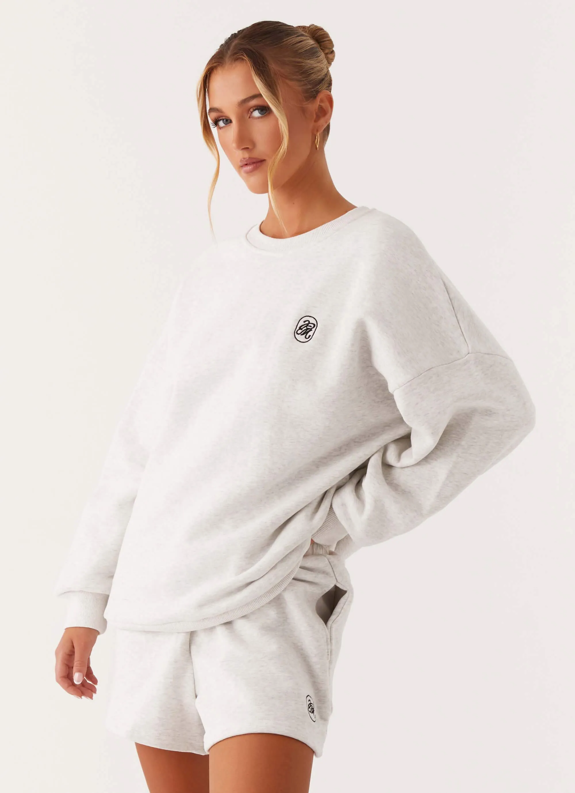 BondedSeamTechnology Contrast Stitch Signature Oversized Sweatshirt - Grey