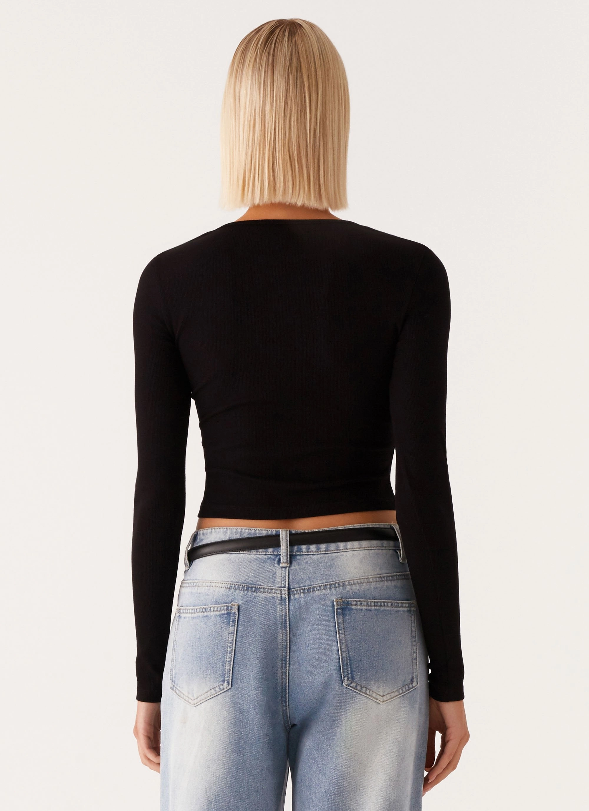 AntiStaticTreatment UVProtection Signature Monogram Long Sleeve Tee - Black