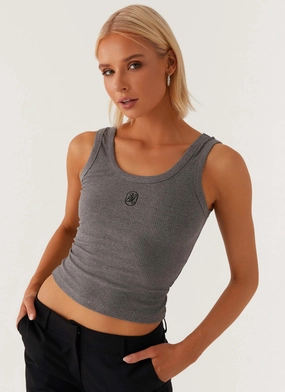 Signature Tank Top - Dark Grey Marle StainRepellentCoating