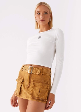 Burning Bridges Mini Skirt - Brown Clean Outfit Leather Look