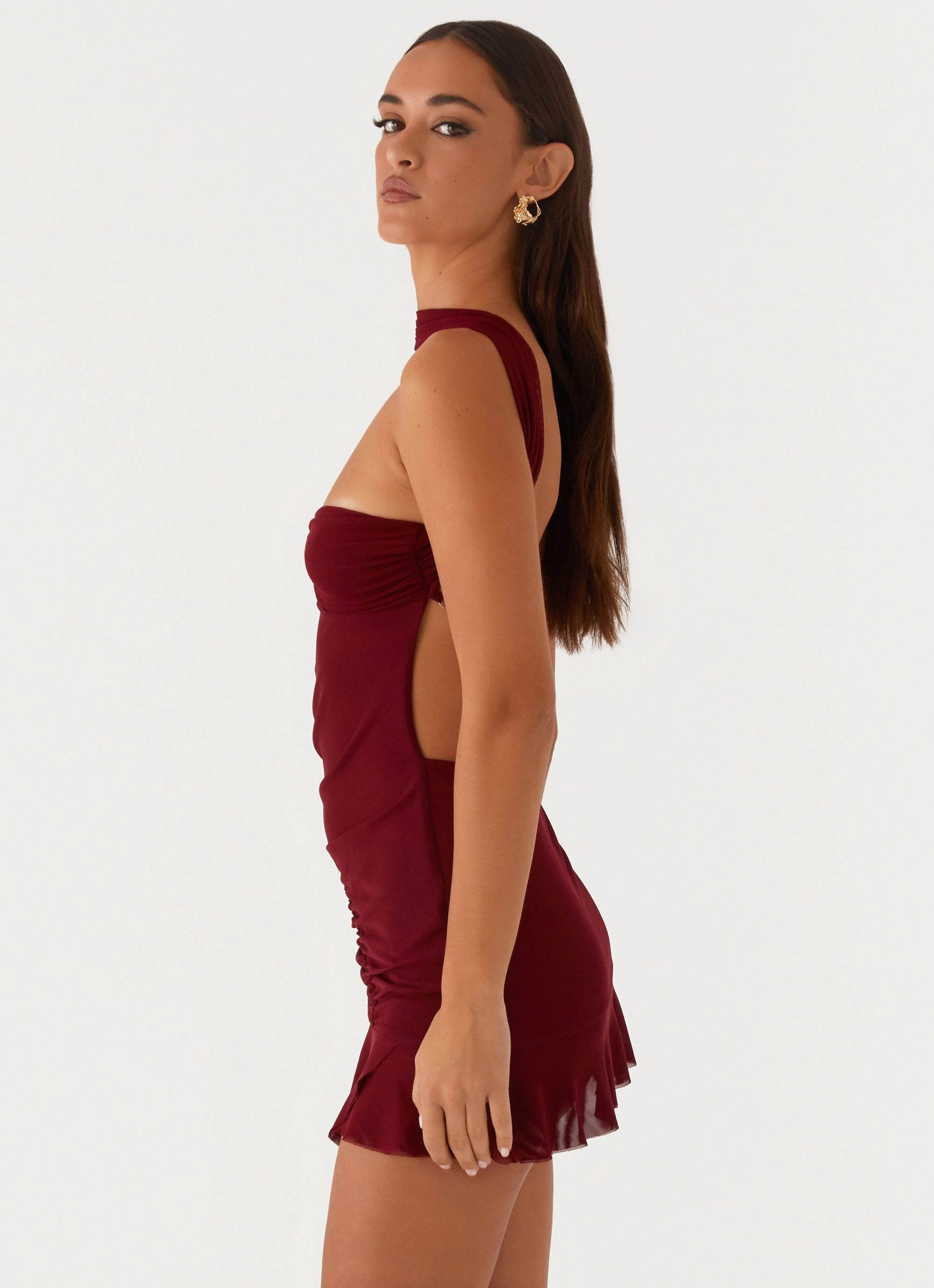 Pari Open Back Mini Dress - Mulberry Raglan-Sleeve Tall-Fit
