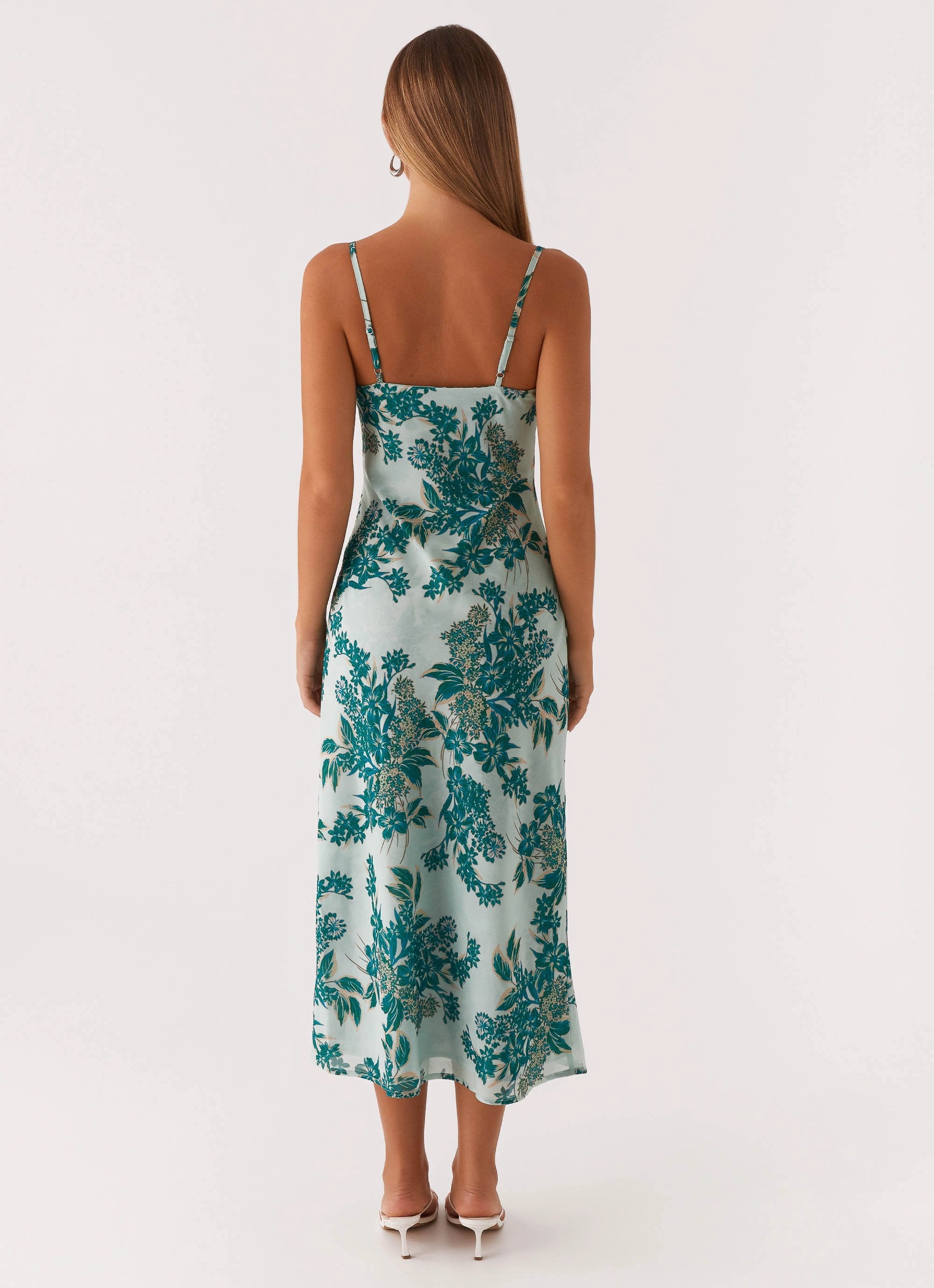 Love Song Midi Dress - Cloud Nine Floral Airy Movement Stain-Resistant