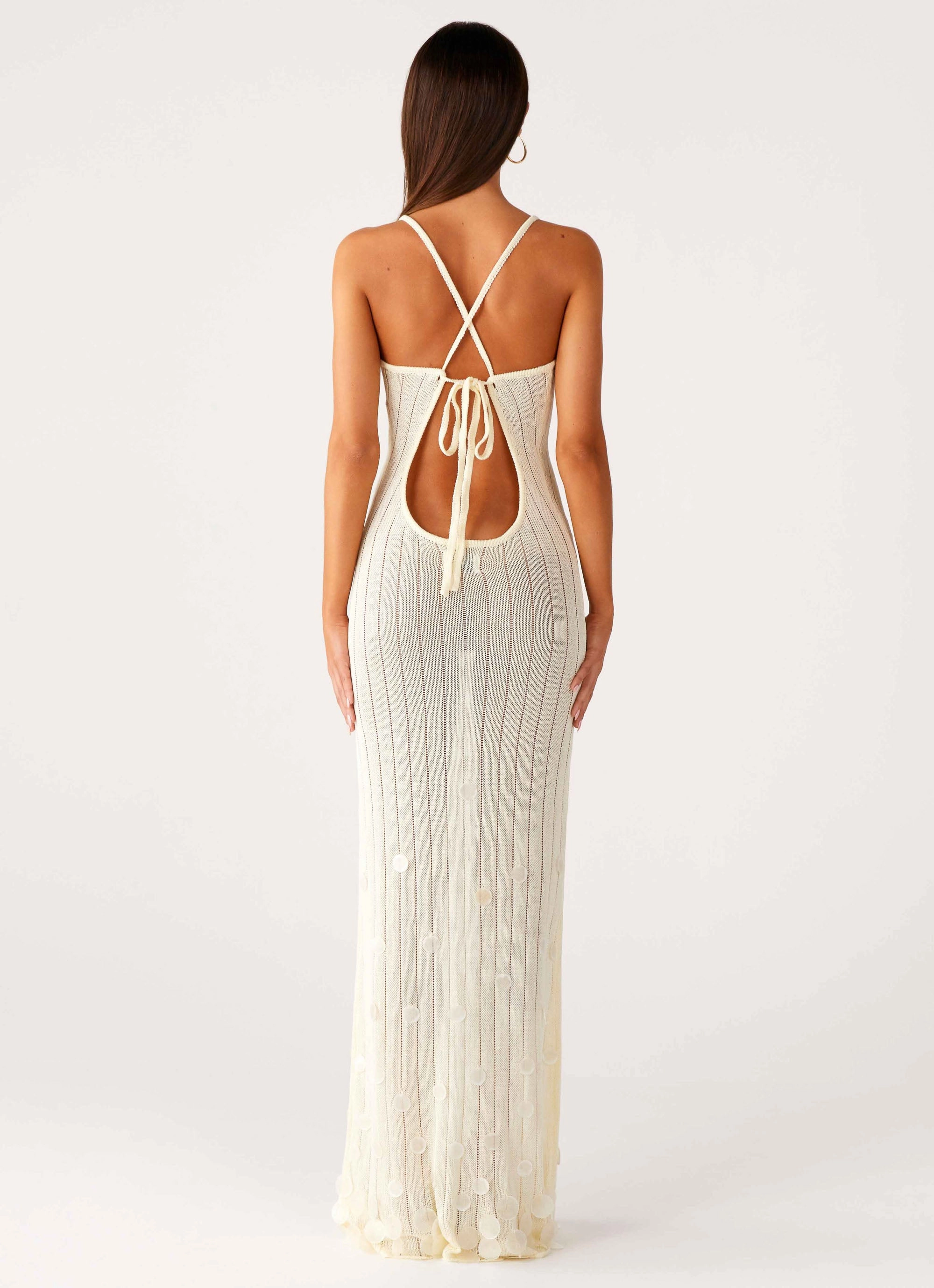 Smile Feel Easy Comfort Look Siren Song Crochet Maxi Dress - Ivory