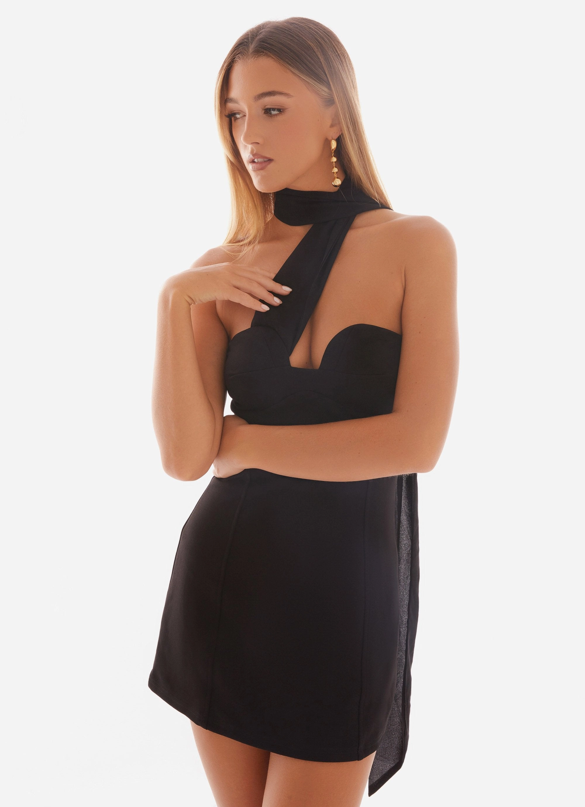 Tailored Style Sirena Mini Dress - Black