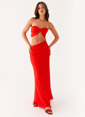 Modern-style Easy Elegance Carla Maxi Dress - Red