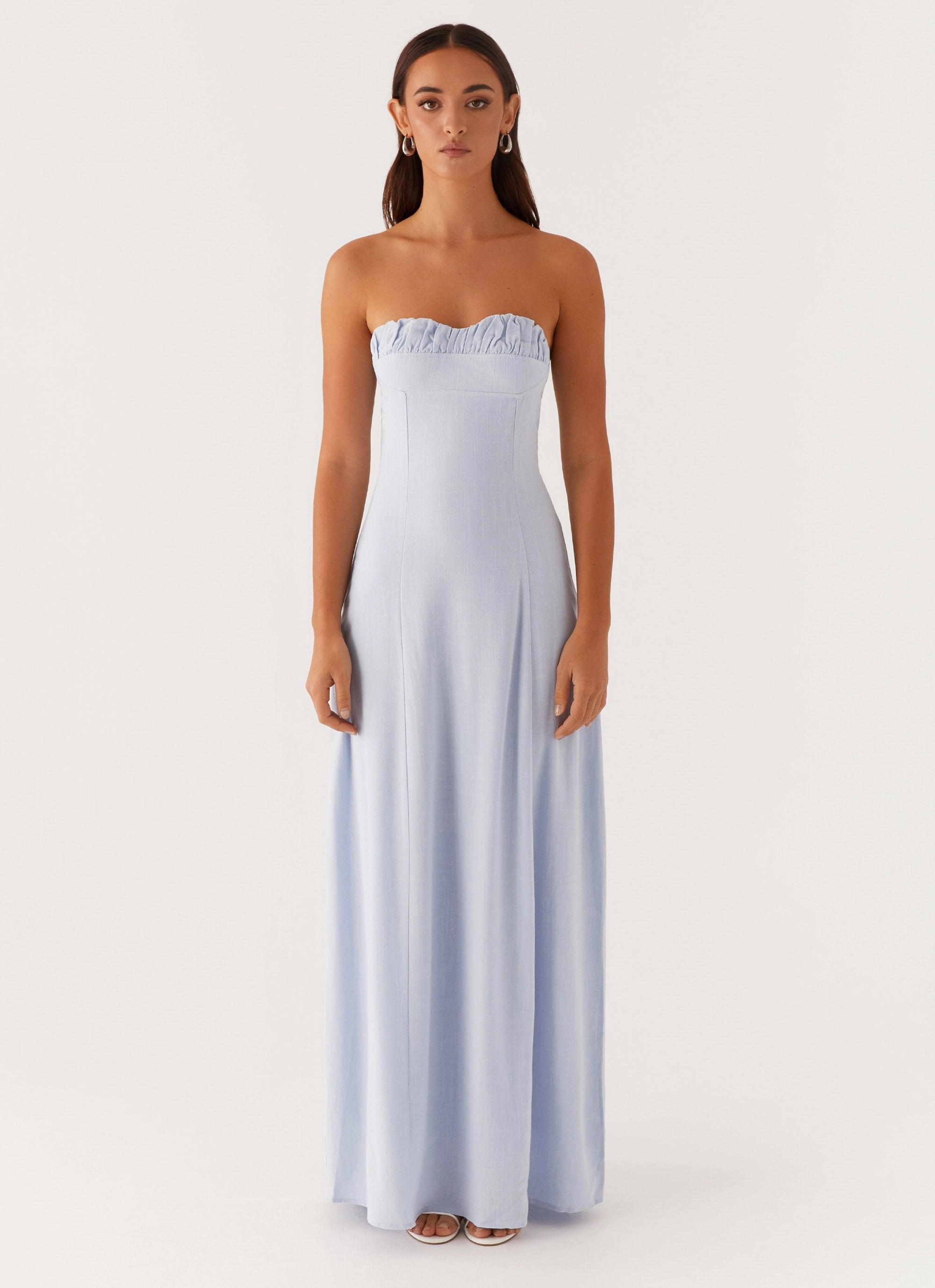 Texture Softness Tayla Linen Maxi Dress - Blue