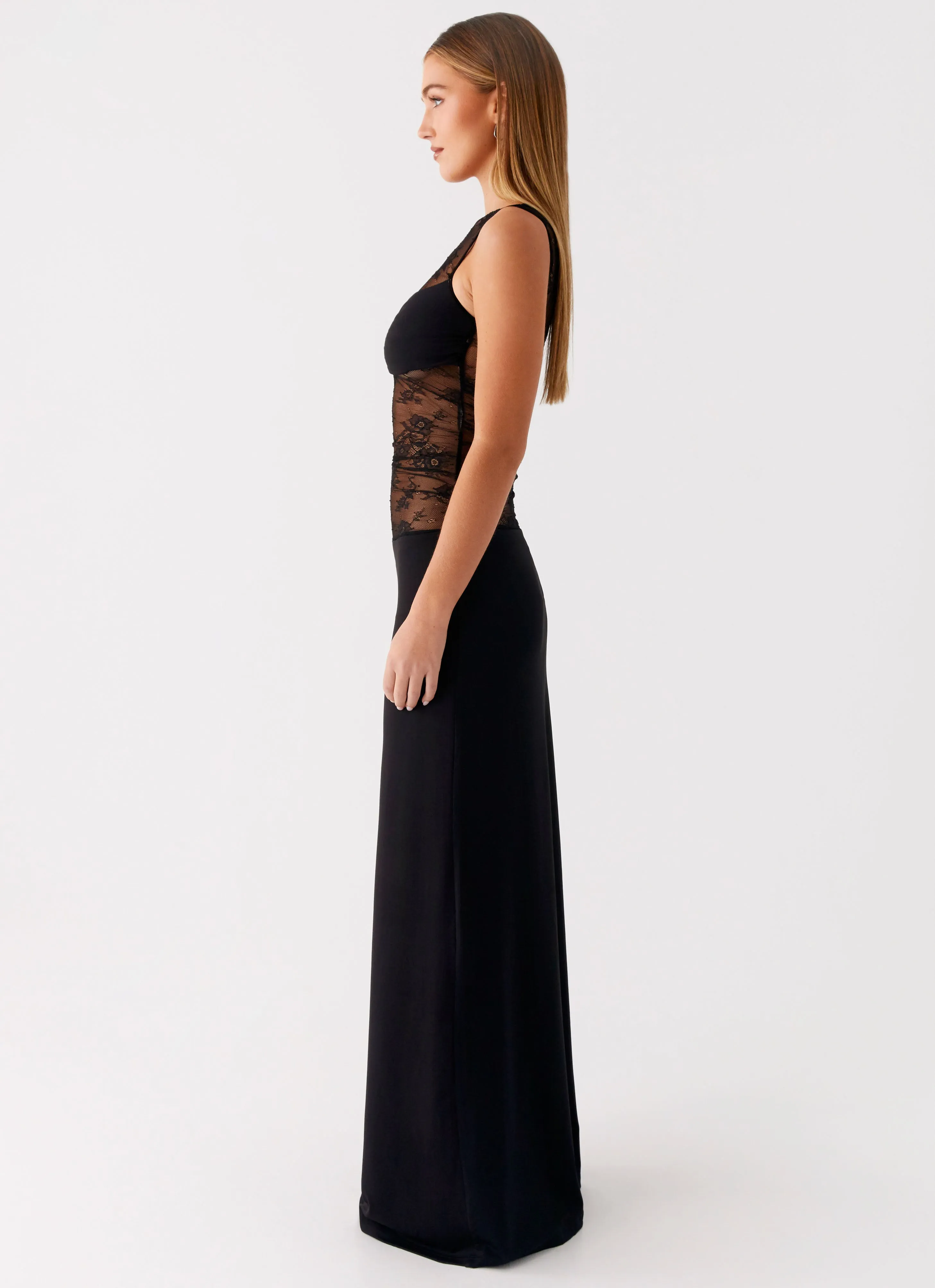 Smooth Surface Natural Aesthetic Wesley Maxi Dress - Black