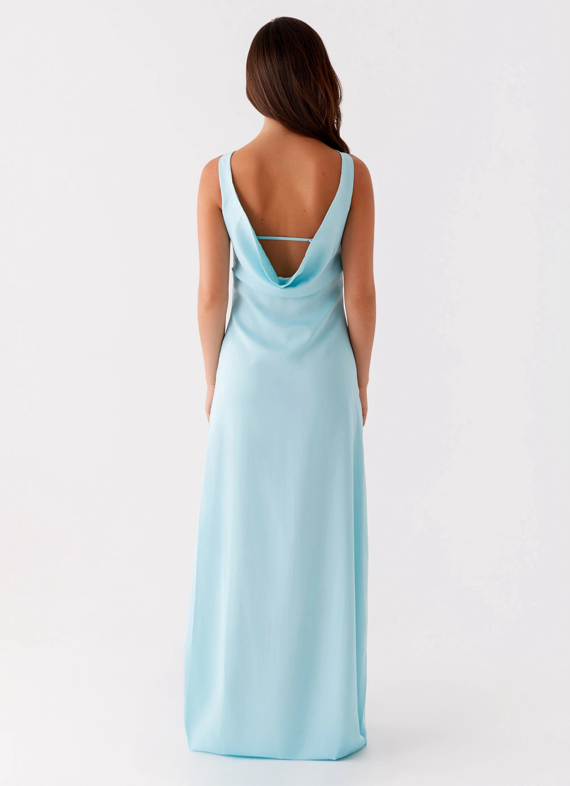 Side Pleats Ronnie Maxi Dress - Blue