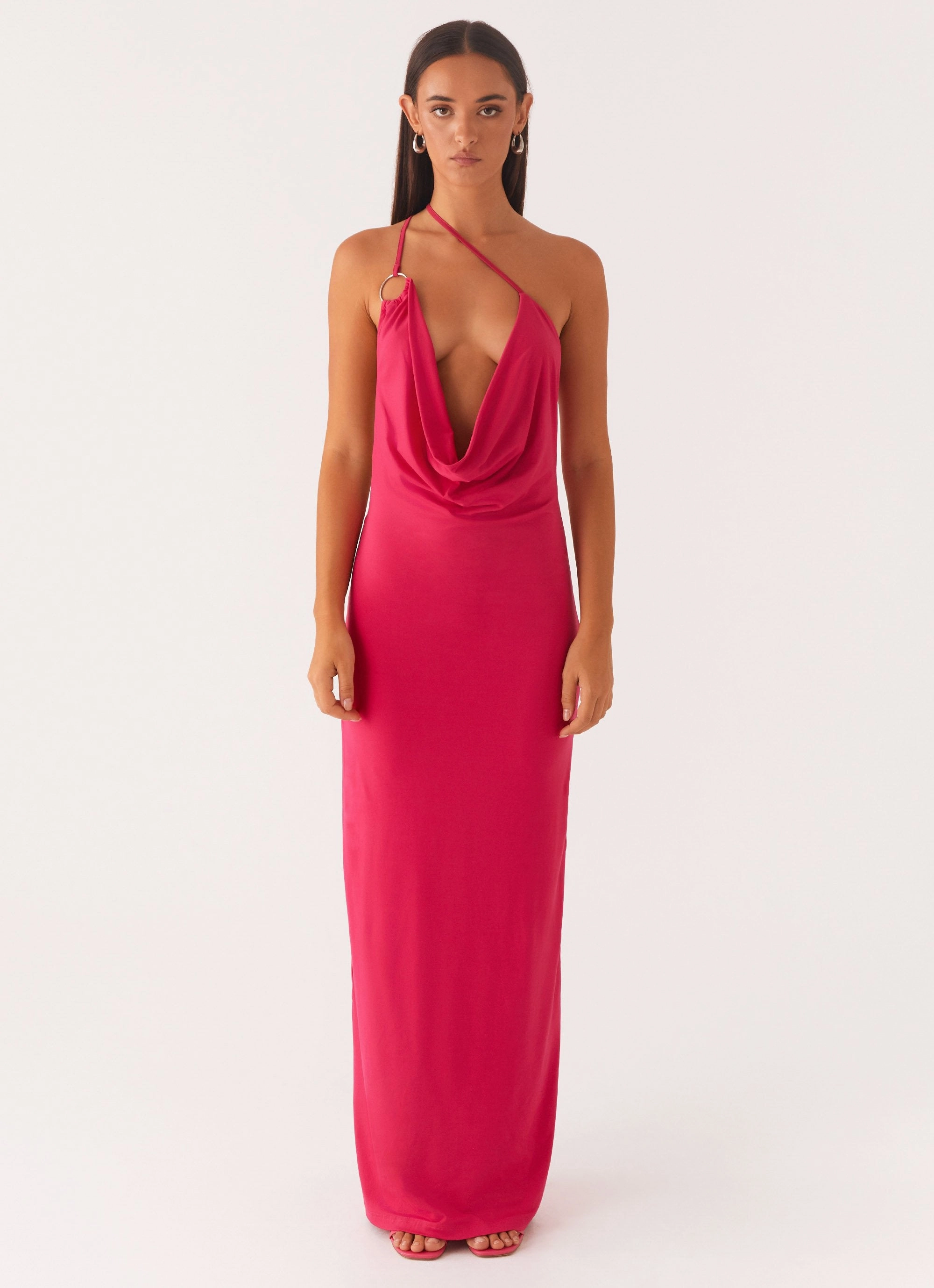 Jayla One Shoulder Maxi Dress - Fuchsia Japan Line