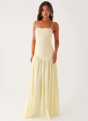 Lightweight-Lining Asteria Maxi Dress - Yellow