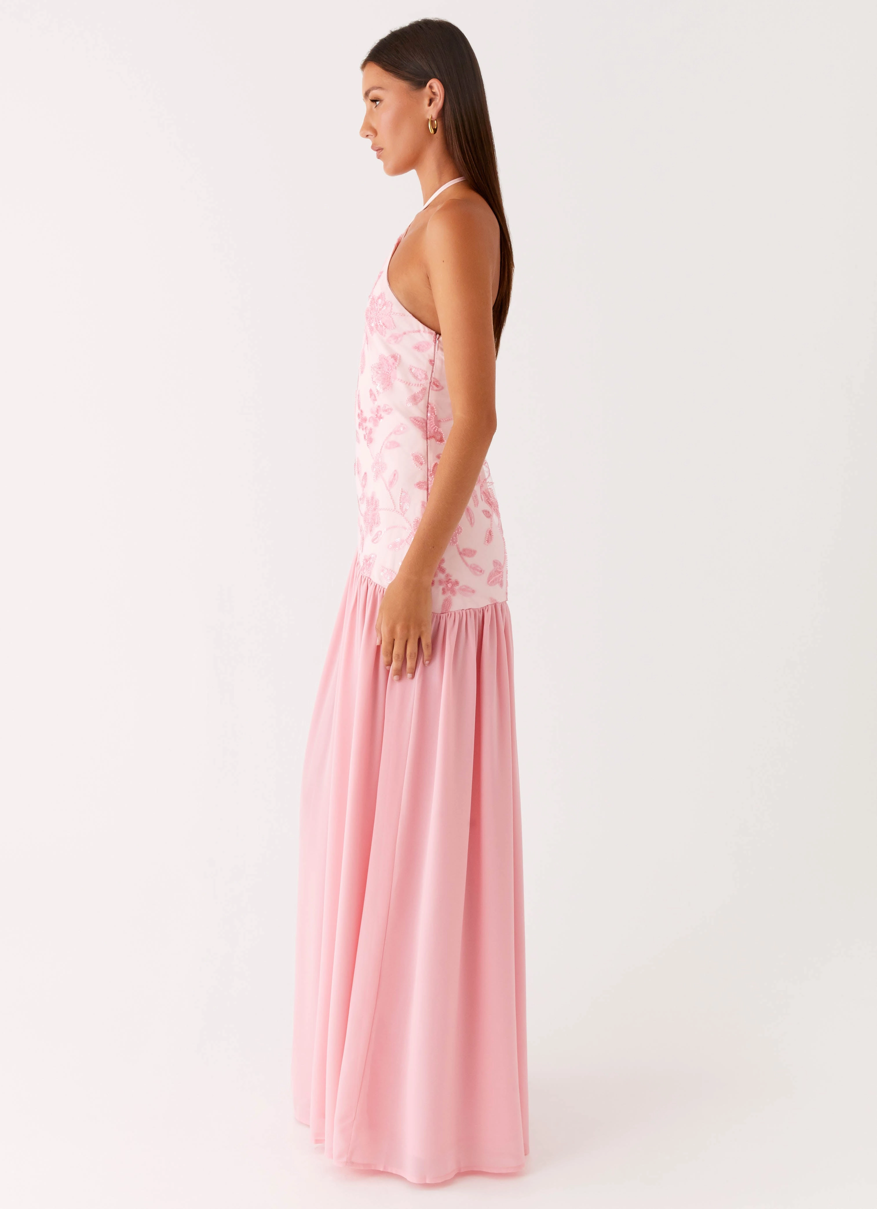 Janelle Beaded Maxi Dress - Pink Family Warm