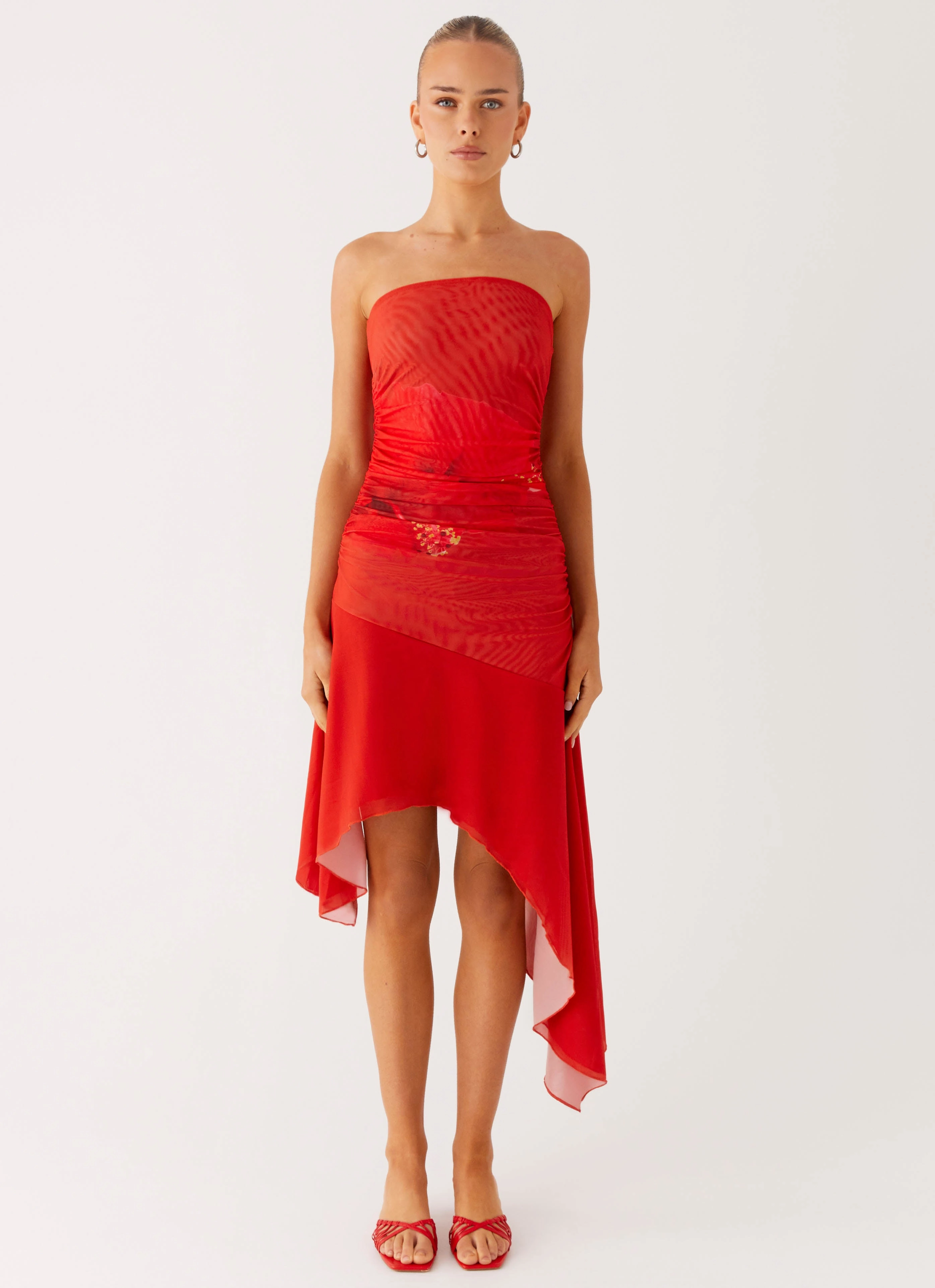 Panelled-Design Think About It Midi Dress - Fire Red