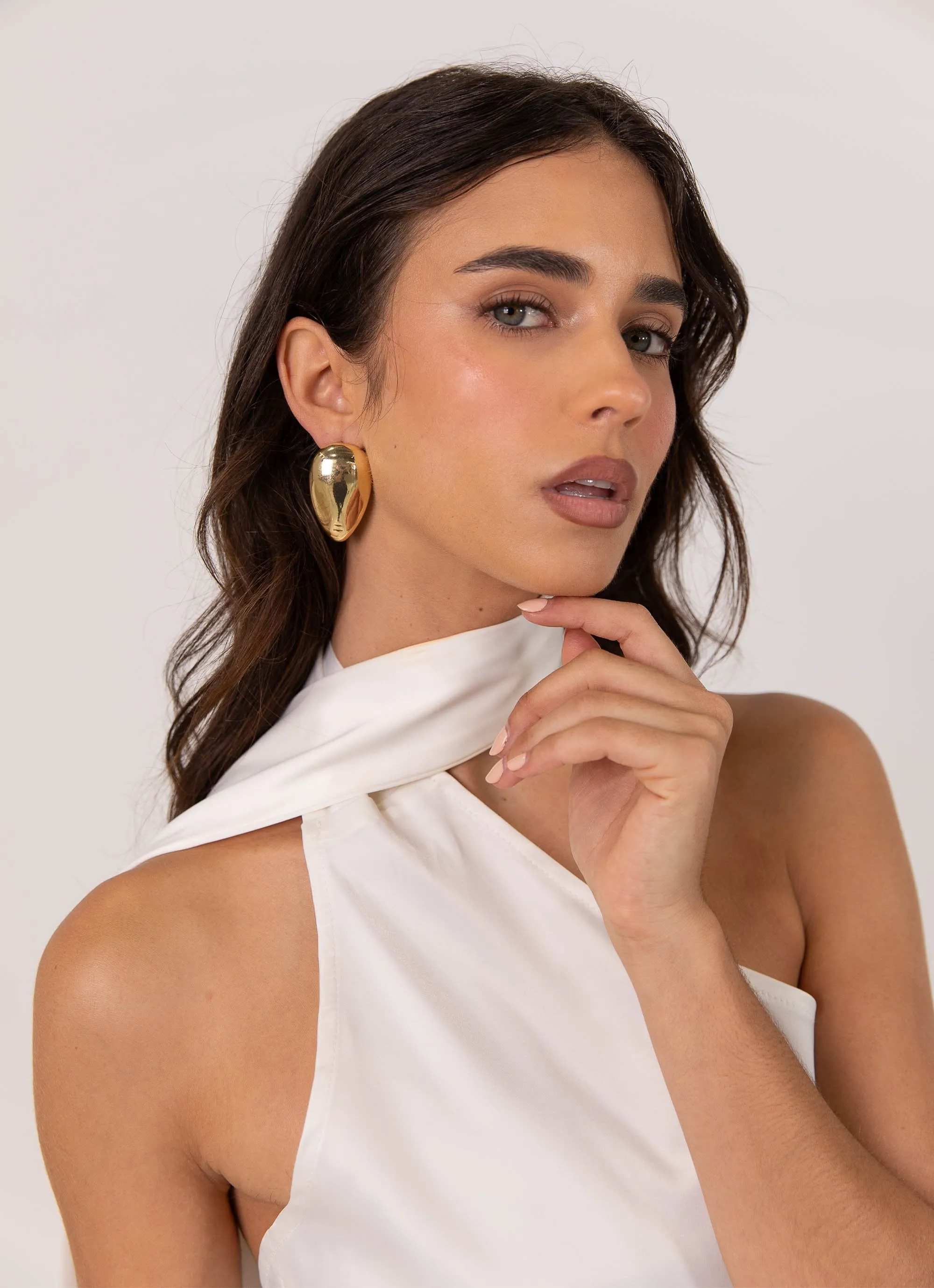 Cassandra Scarf Mini Dress - Pearl Elegant Vibe