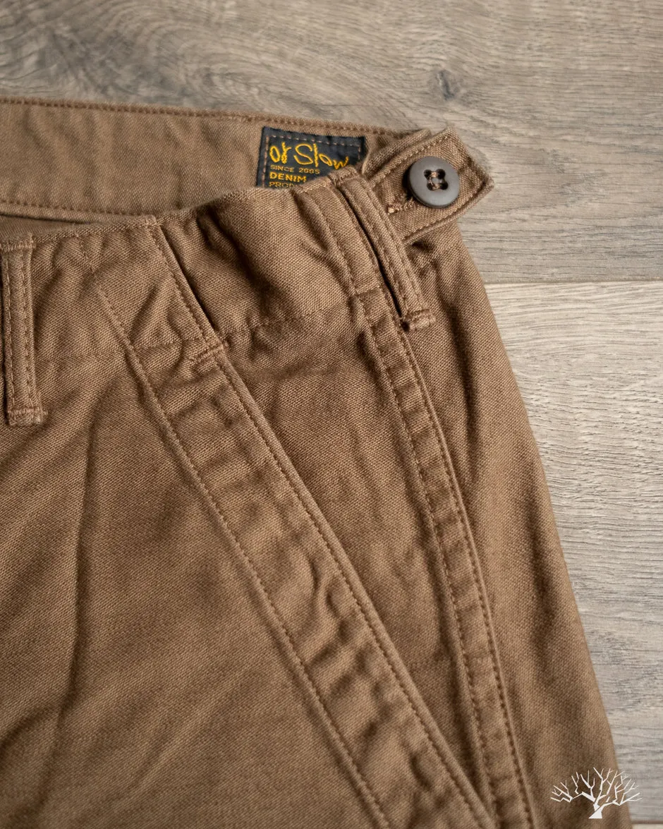 Slim Fit Fatigue Pants - Brown
