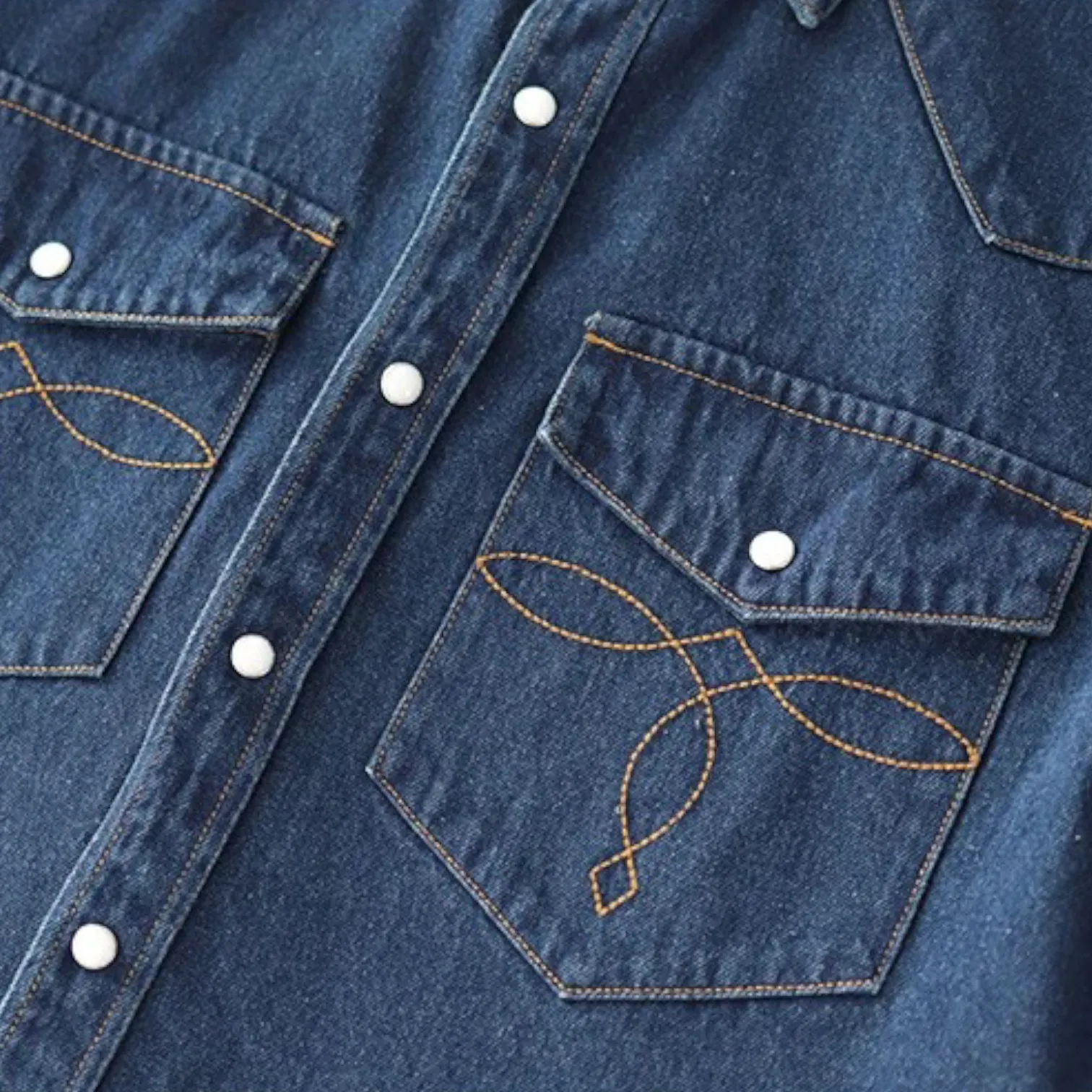 Slim fit western denim shirt with stitching