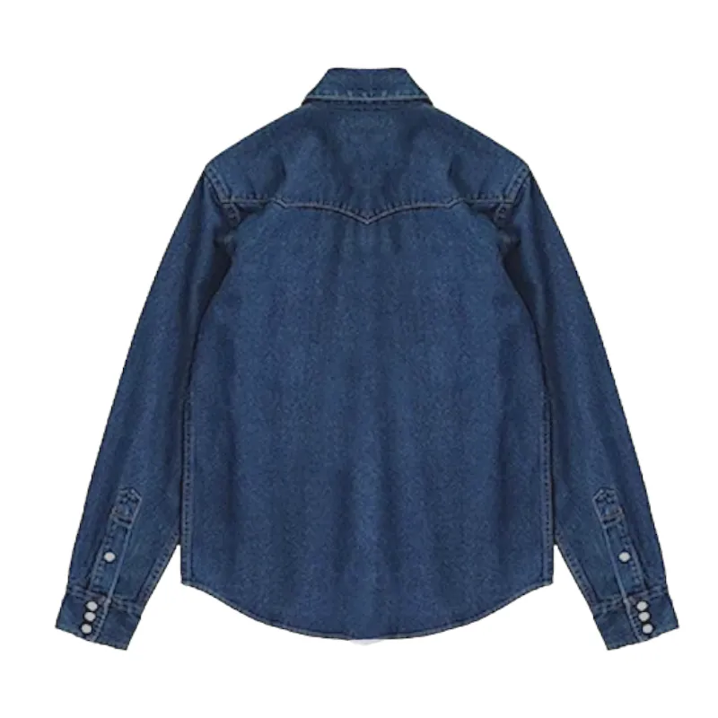 Slim fit western denim shirt with stitching