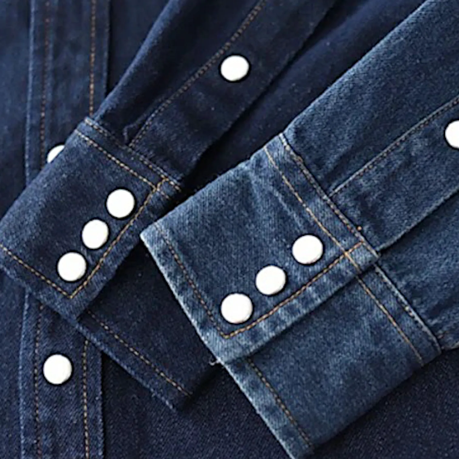 Slim fit western denim shirt with stitching