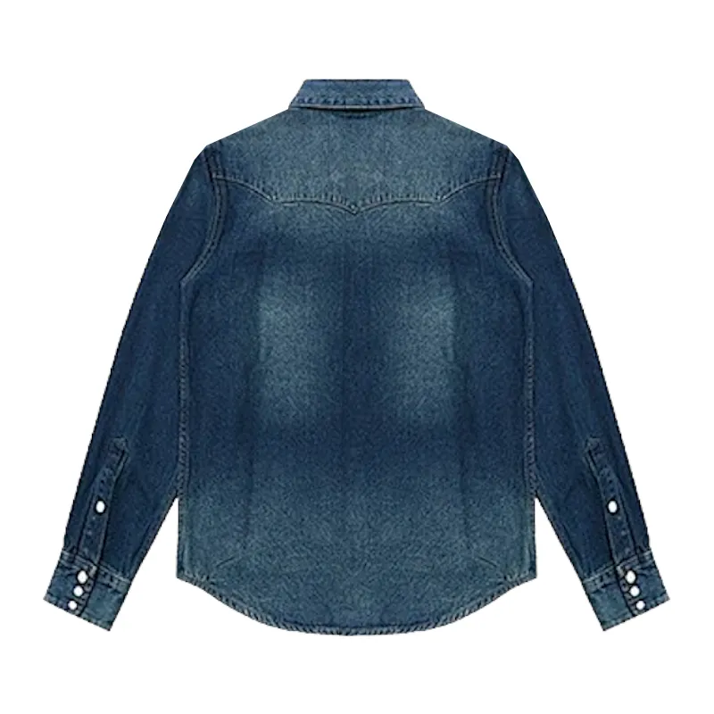 Slim fit western denim shirt with stitching