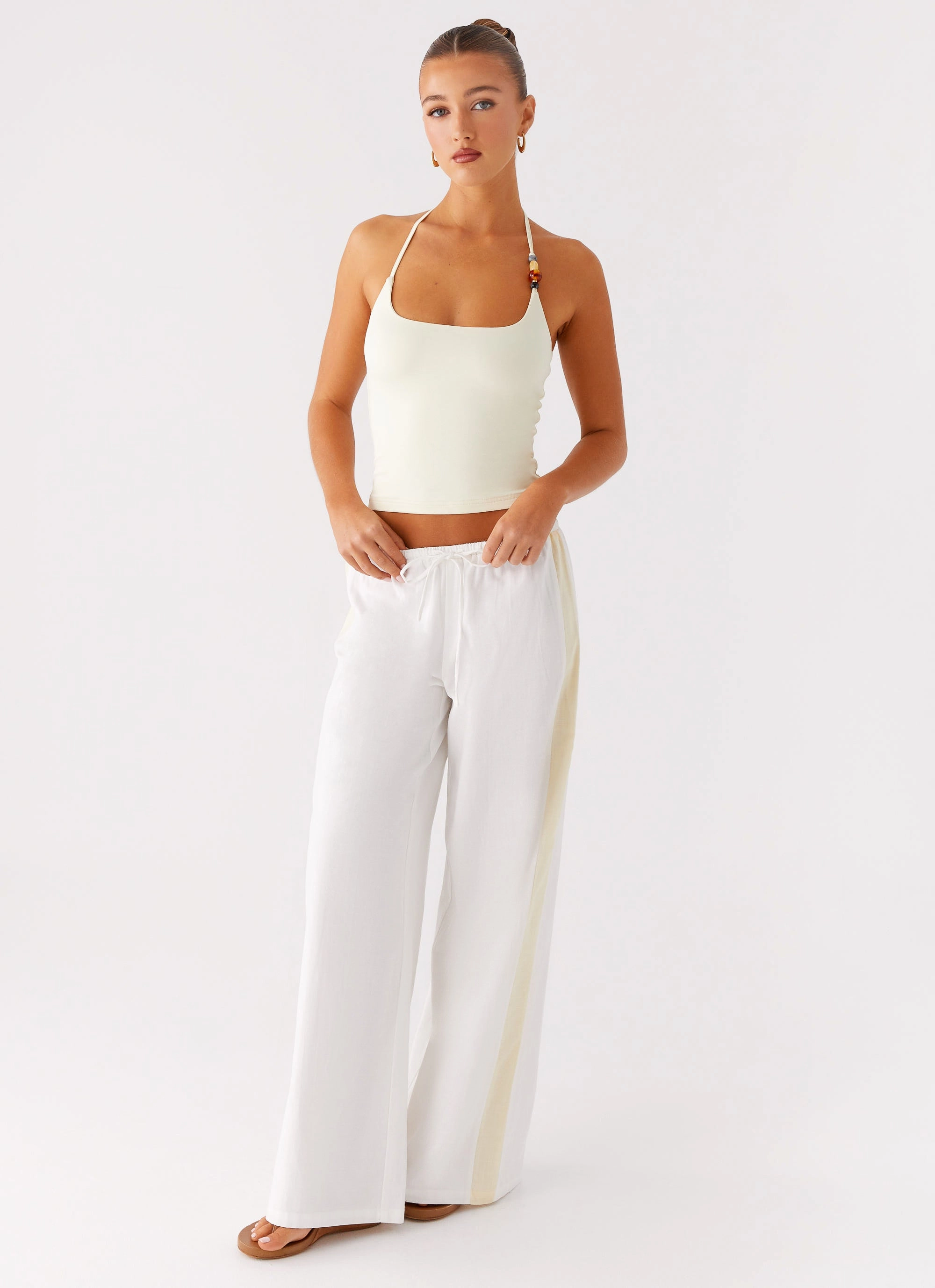 BondedShoulderTaping Palm Beach Top - Yellow