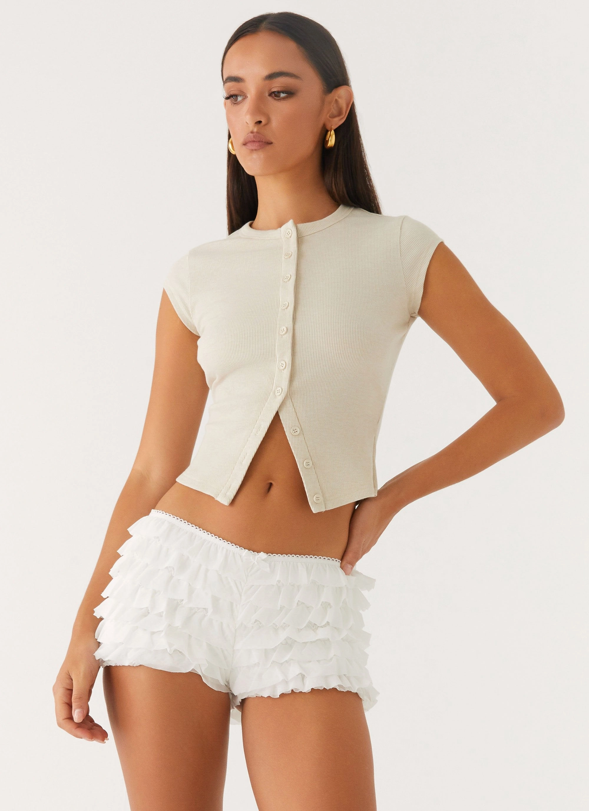 Pixie Bloomer Shorts - White Anti Pilling Finish