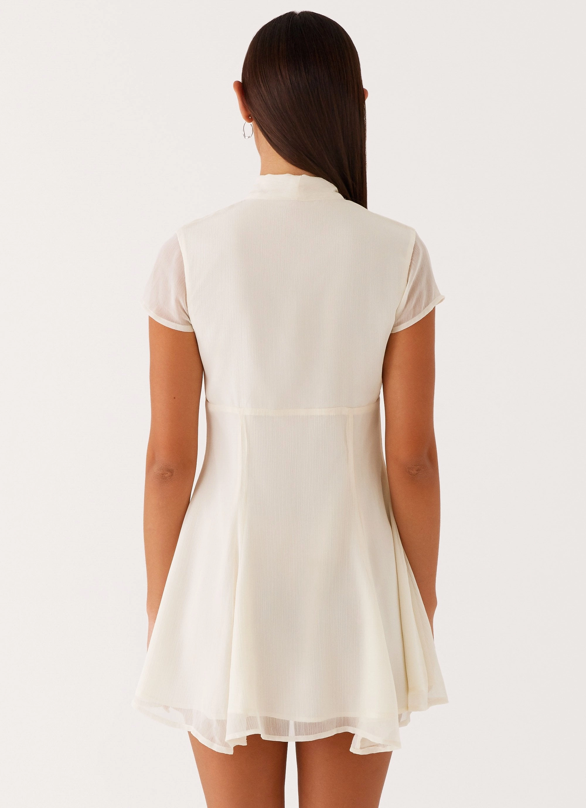Clean Outline Daytime Mood Karling Mini Dress - Ivory