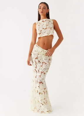 Relaxed Vibe Machine washable Fiorella Floret Maxi Skirt - Yellow