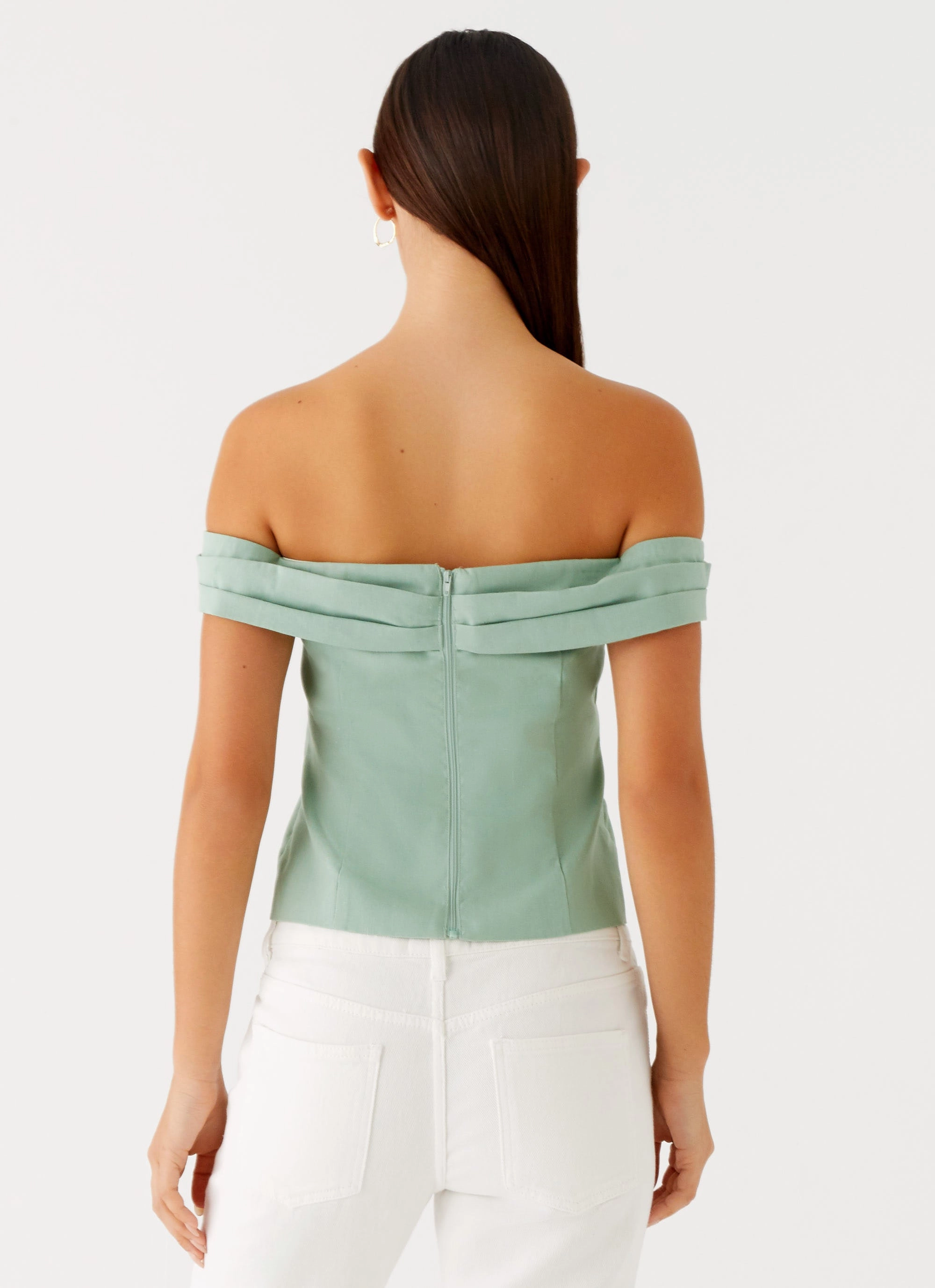 Jairo Linen Top - Sage Eco Friendly Dye Process