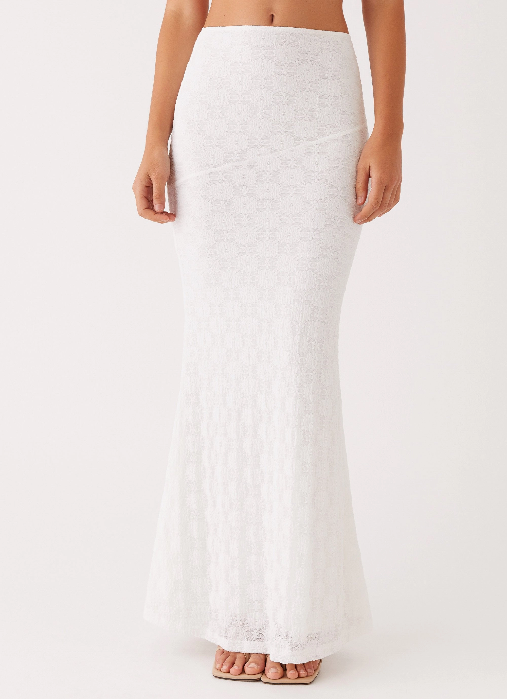 Issey Maxi Skirt - White Eco Friendly Polished Fit