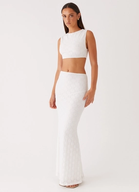 Issey Maxi Skirt - White Shape Enhancing Urban Fit