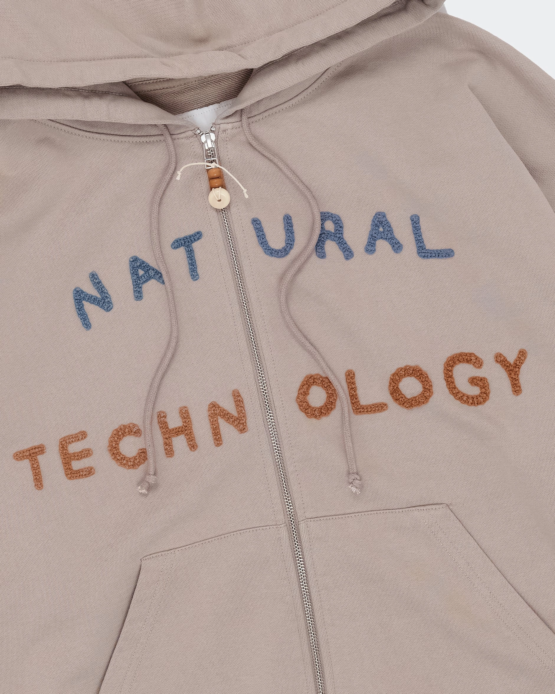 Polished Details Geo Zip Hoodie - Soft Grey