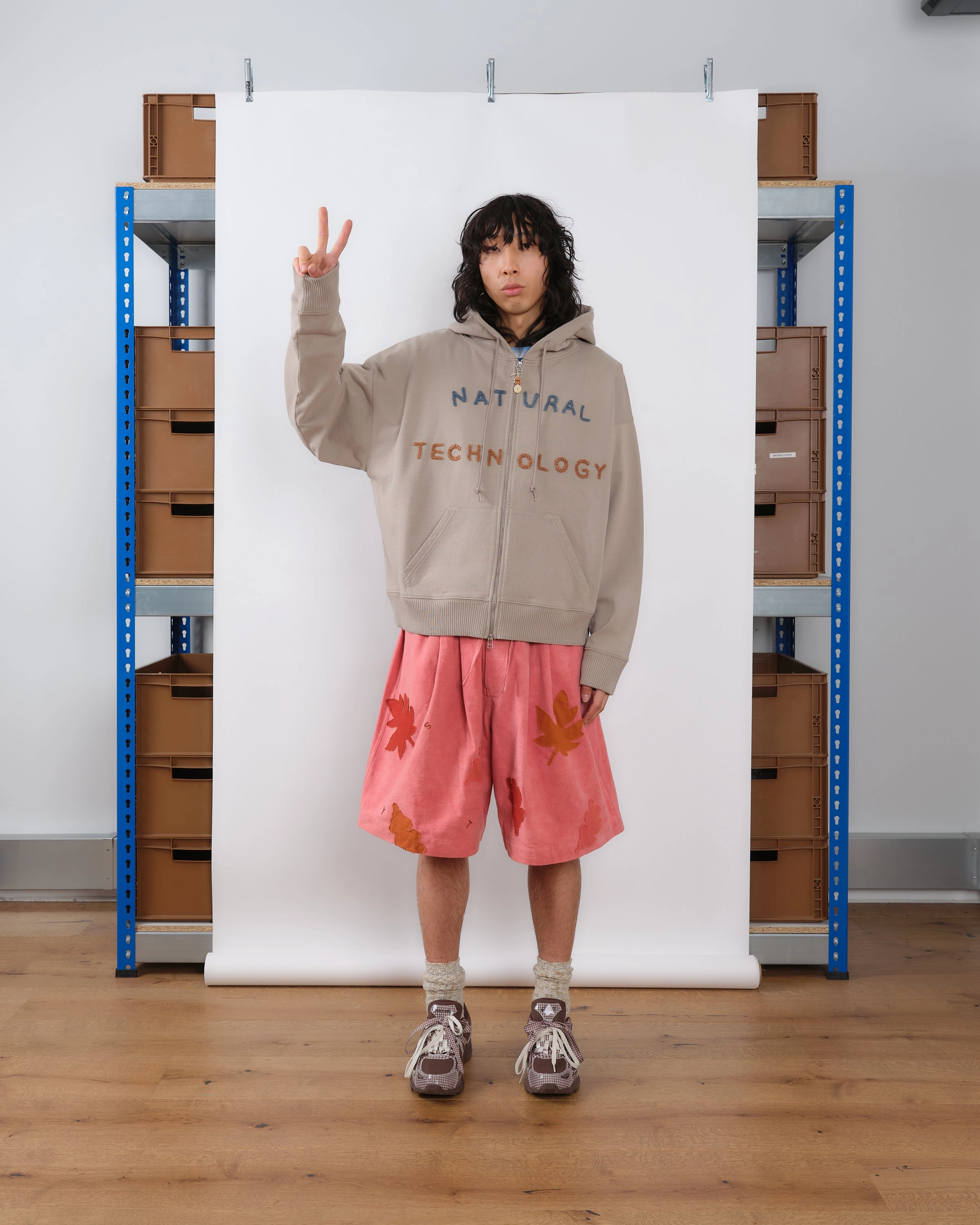 Tulle Air Quick Layer Geo Zip Hoodie - Soft Grey