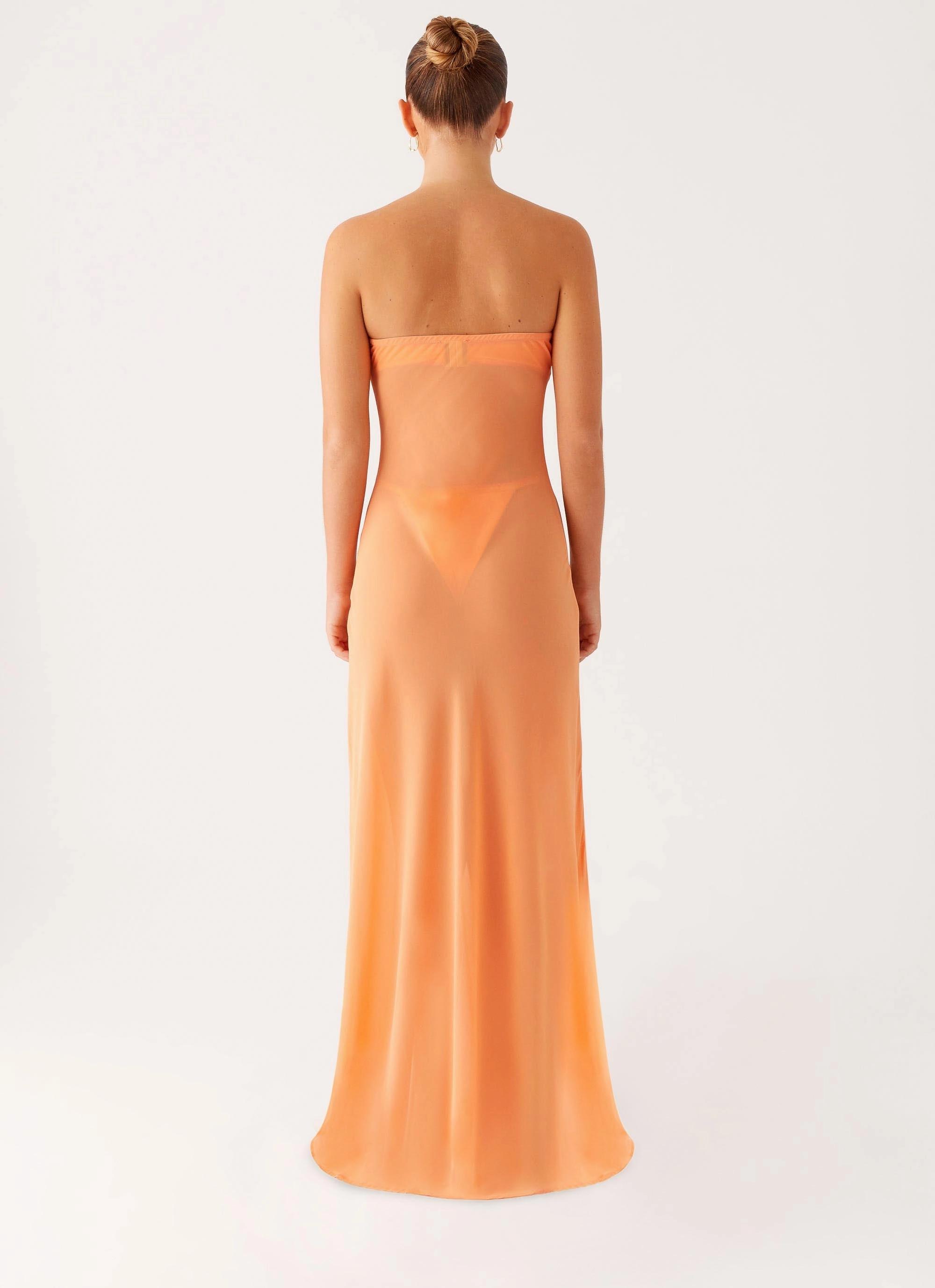 Mattie Strapless Maxi Dress - Orange Comfy Layers Gift-Worthy