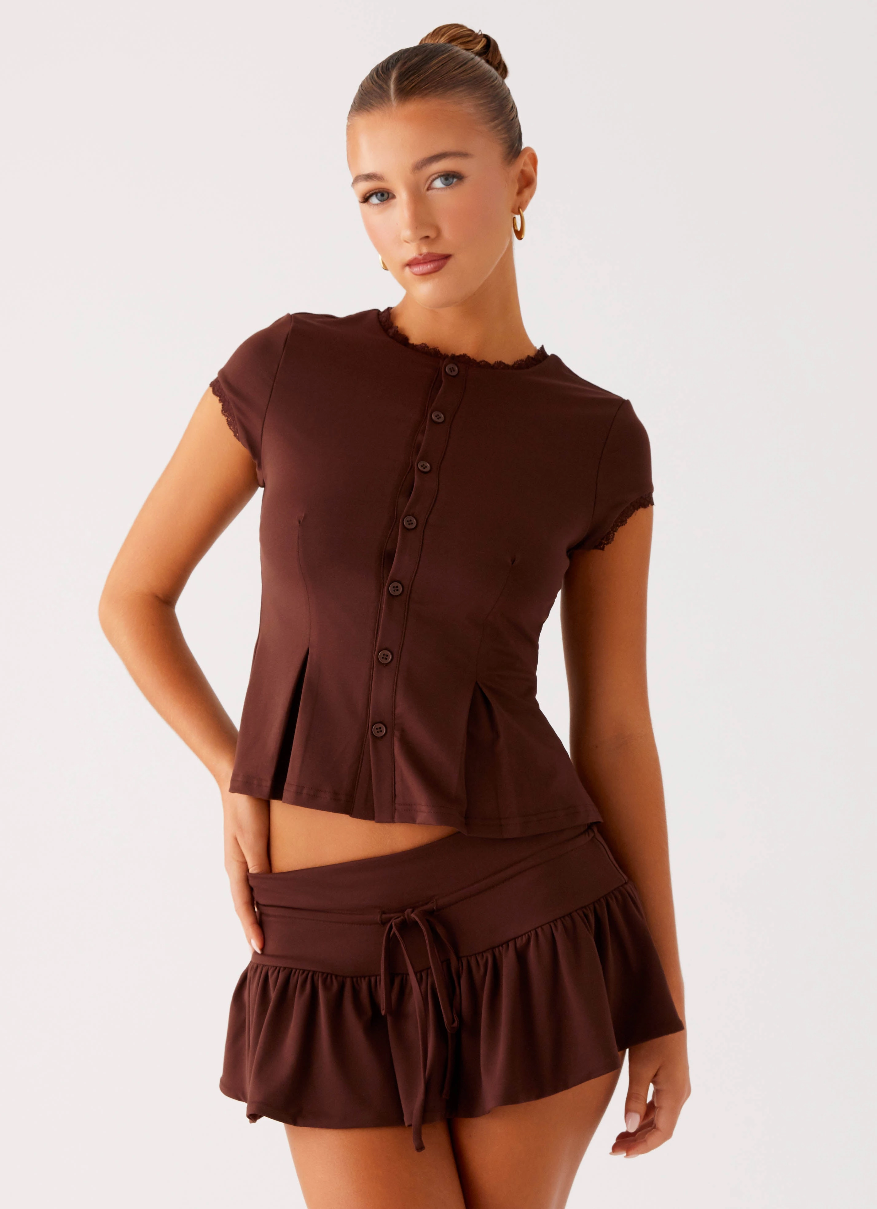 All-day Flex Landon Mini Skort - Chocolate
