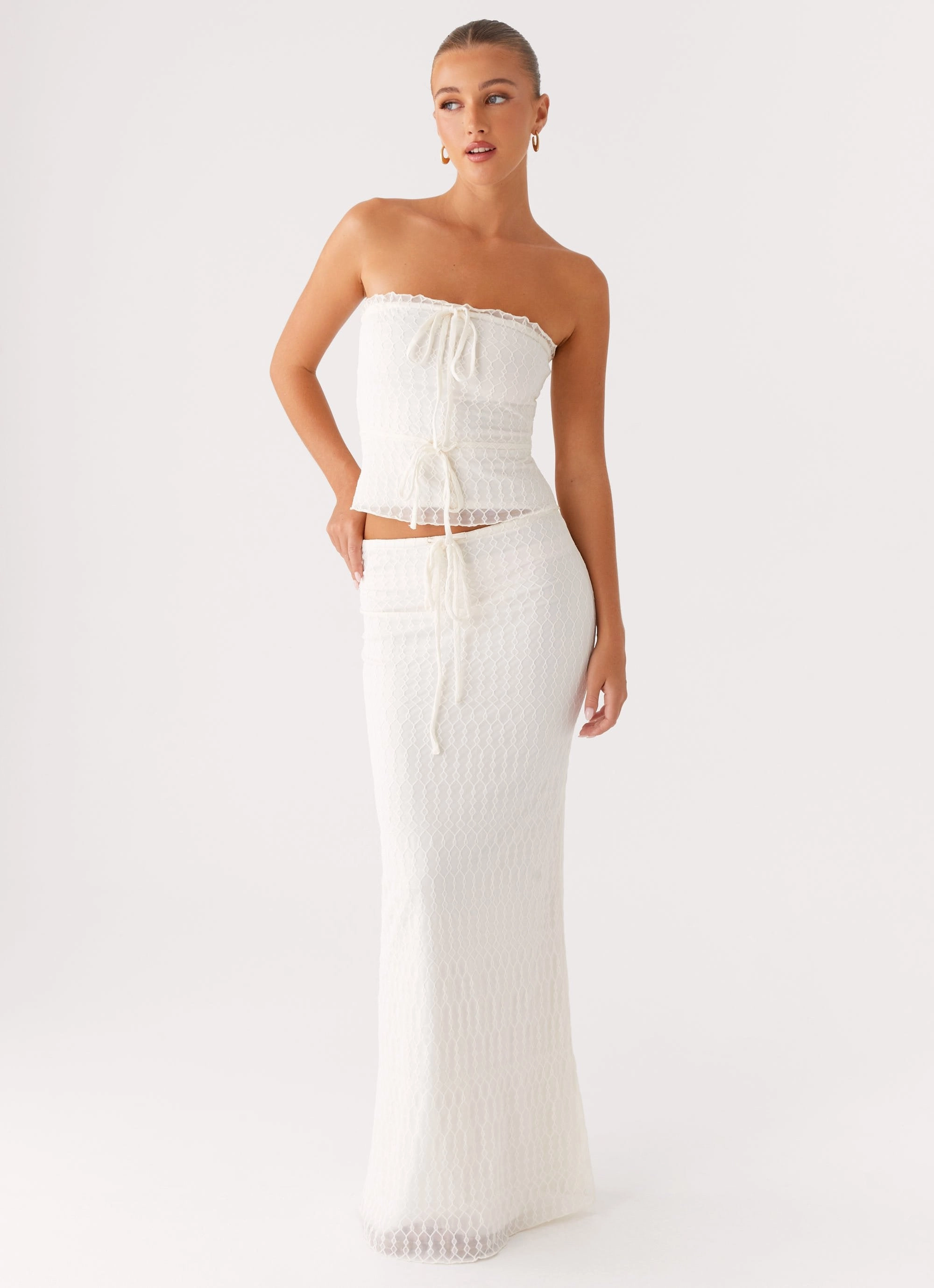 Minimalist Layering Style Preview Blakely Maxi Skirt - Ivory