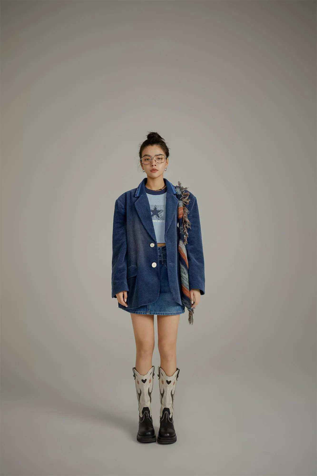Smiley Corduroy Blazer Jacket
