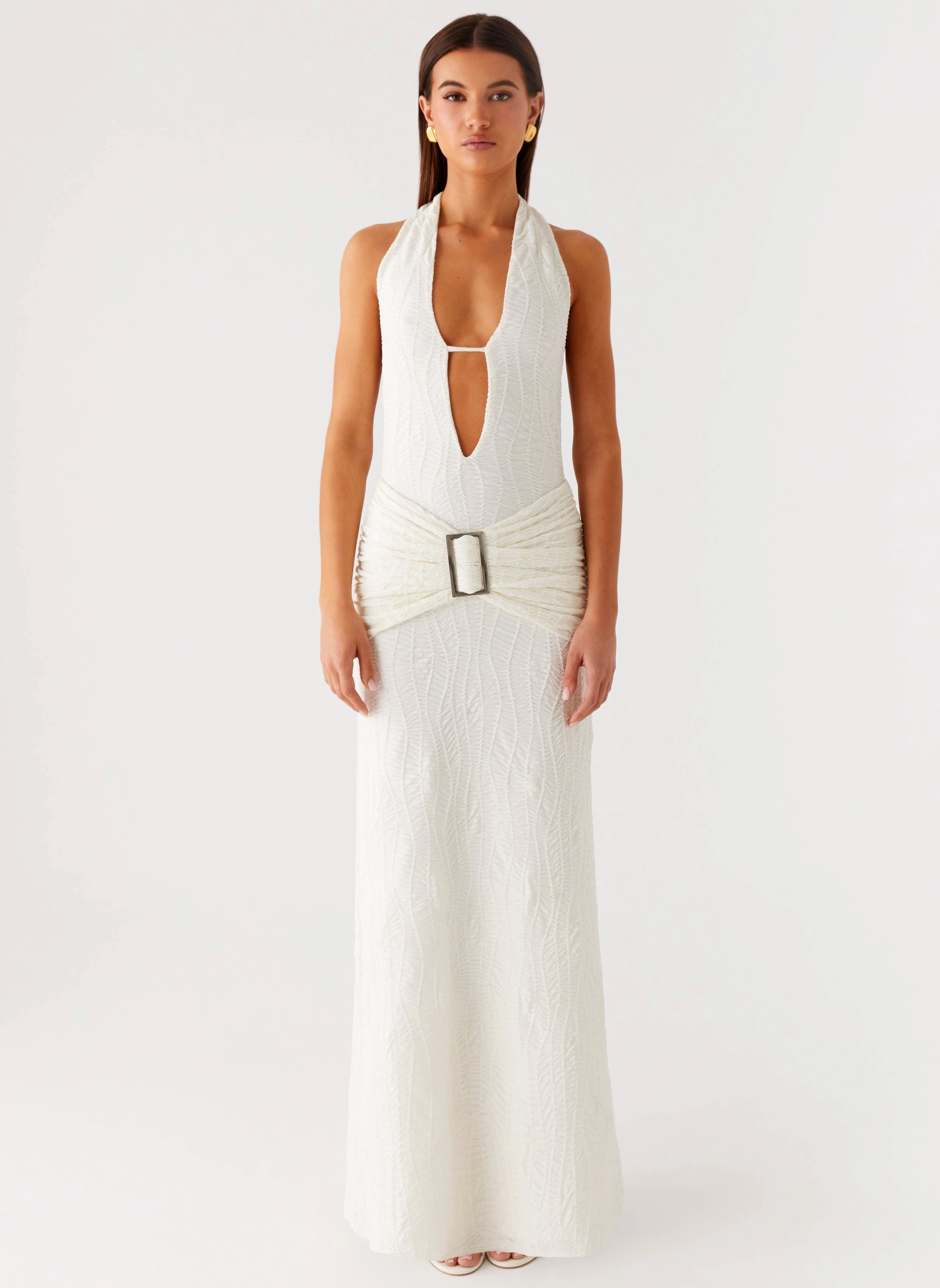 Practical-Style Smoke Ivy Maxi Dress - White