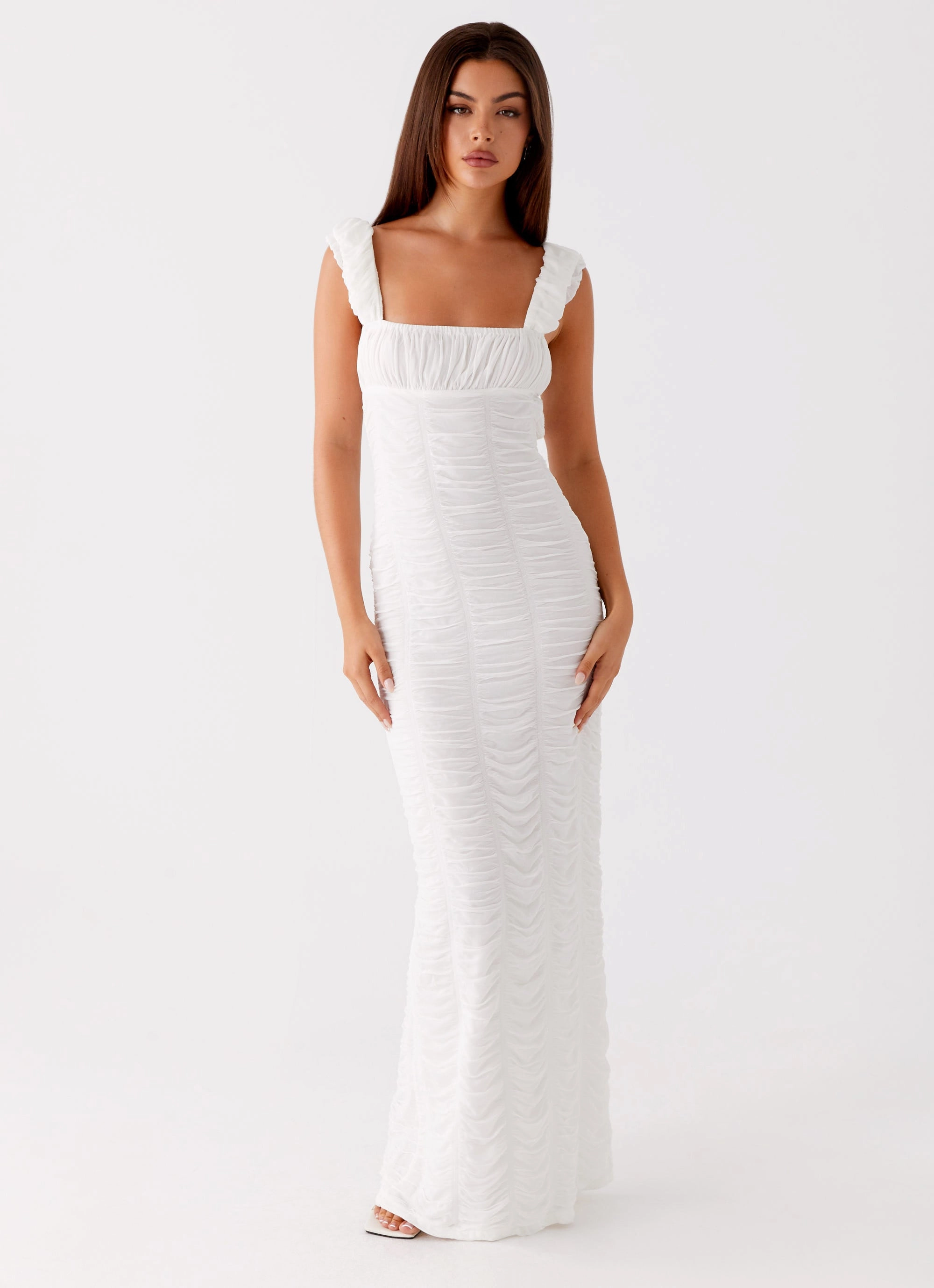 Flattering Design Wear Visual Balance Senses Midi Dress - White