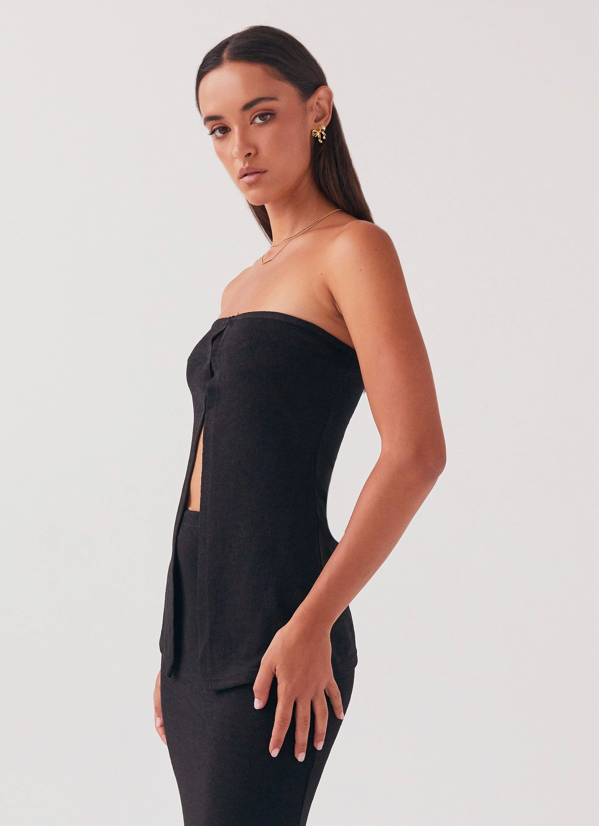 Delicate Lady Knit Top - Black ReinforcedPockets High Stretch Fit