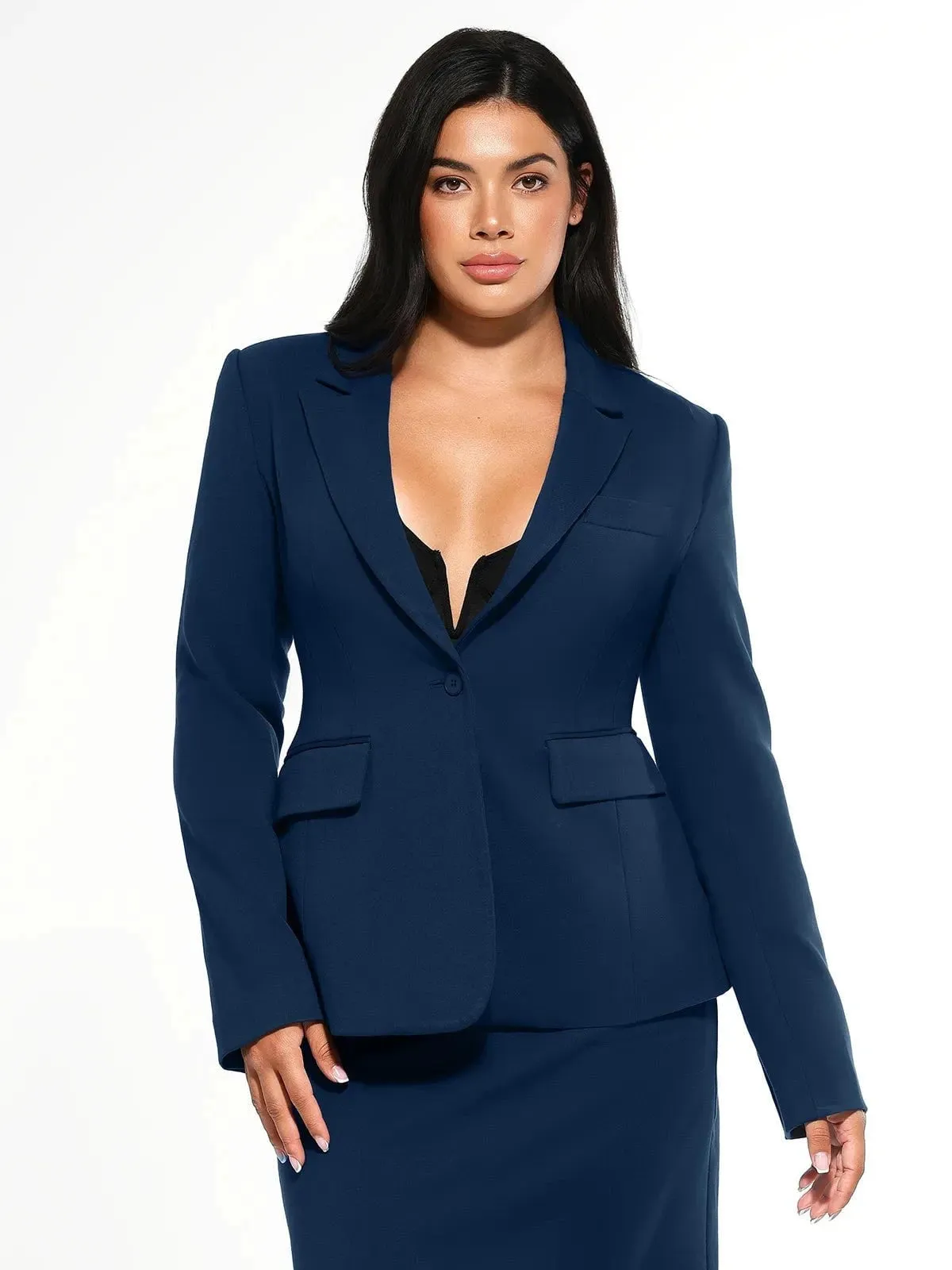Snag Resistant Fabric Shape-Sculpting Fitted Blazer