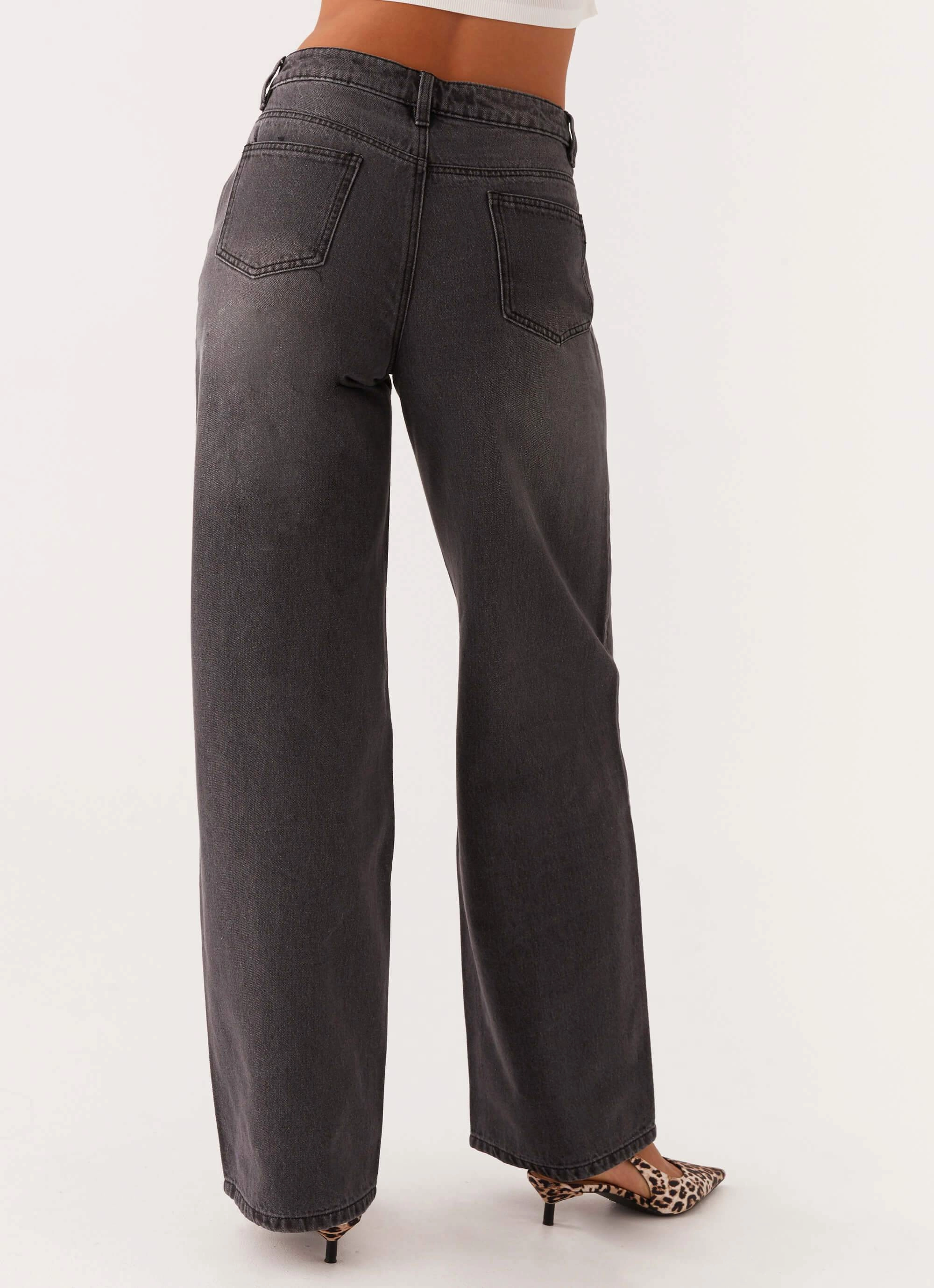 Keanna Low Rise Denim Jeans - Charcoal soft fit Relax Mode