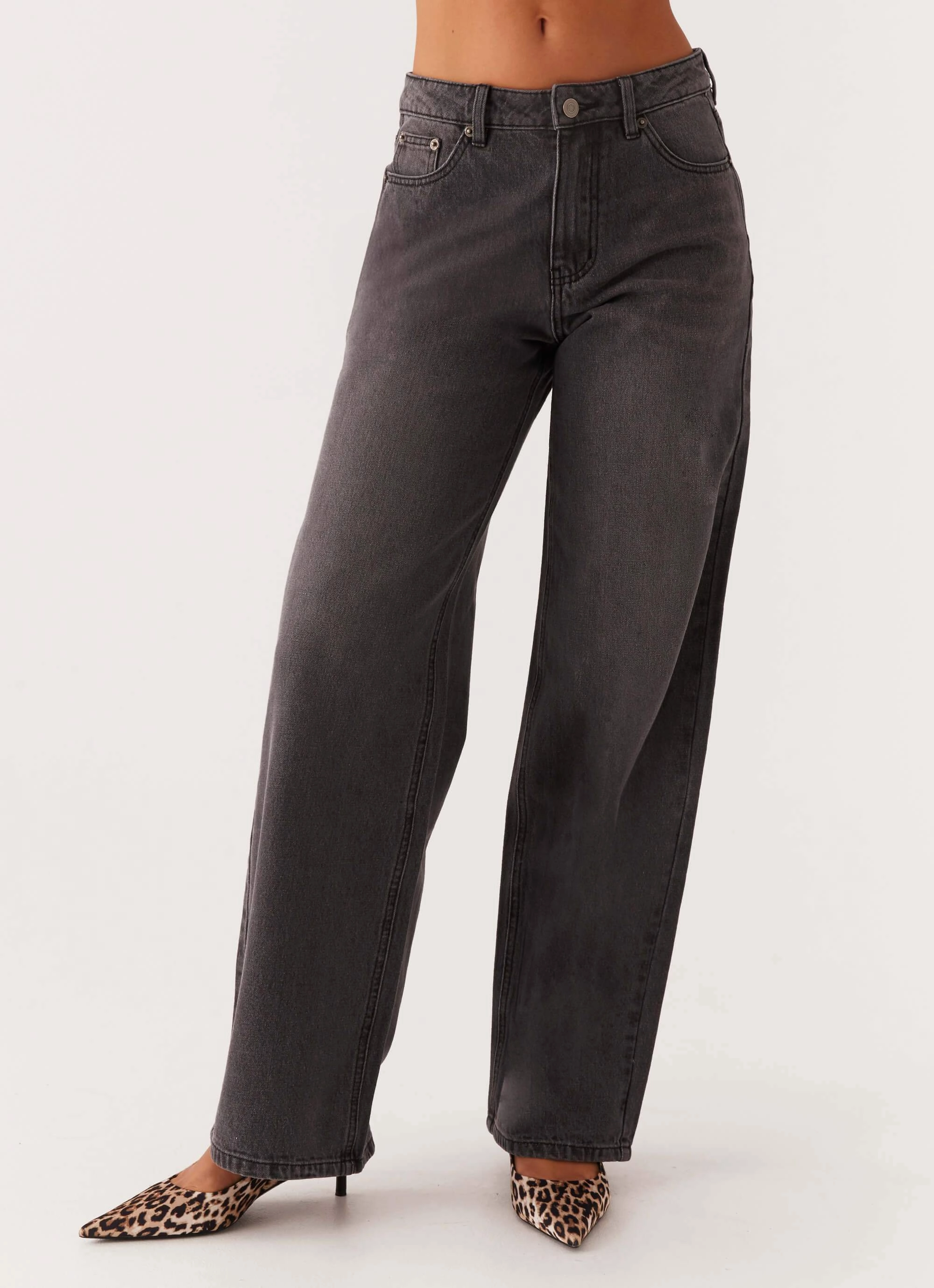 Keanna Low Rise Denim Jeans - Charcoal Cozy Movement