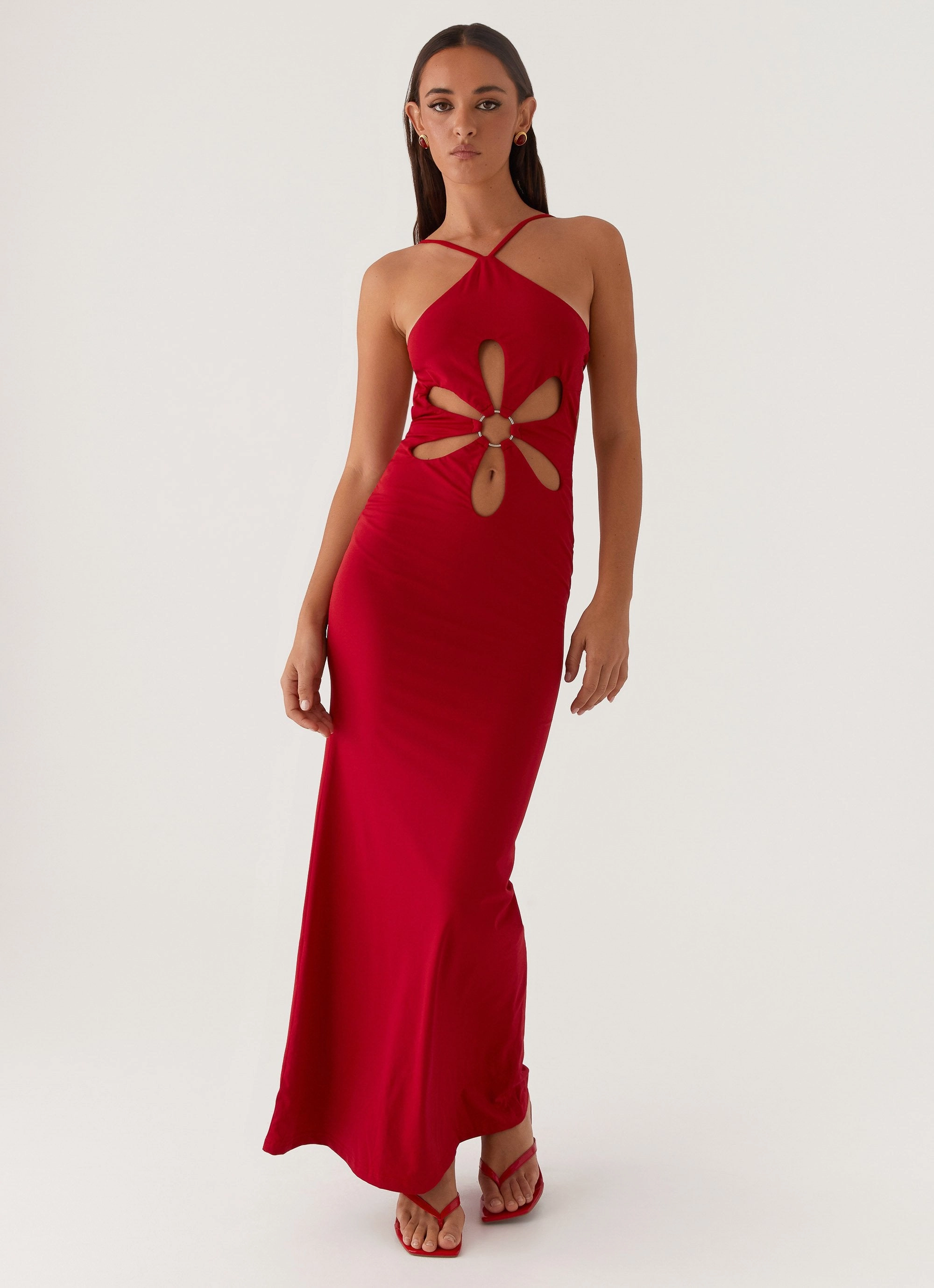 Grow Together Maxi Dress - Red Modern Layering One Piece Look