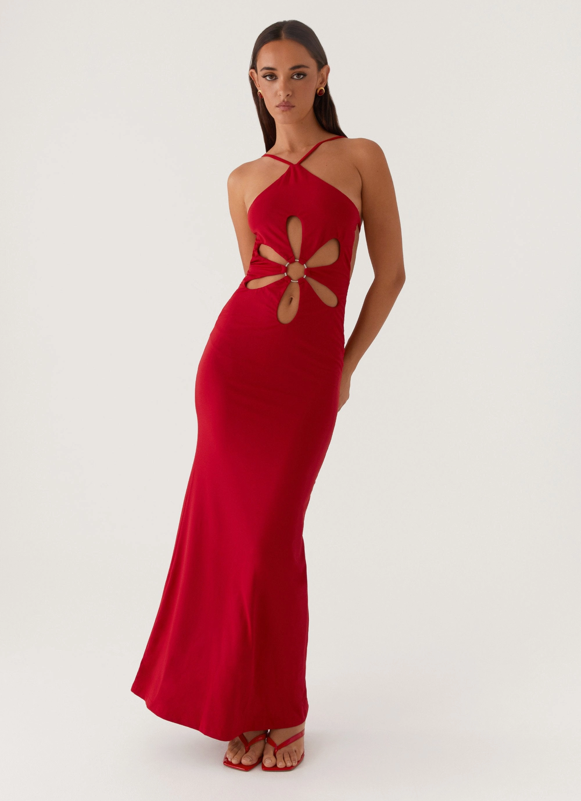 Soft color Grow Together Maxi Dress - Red